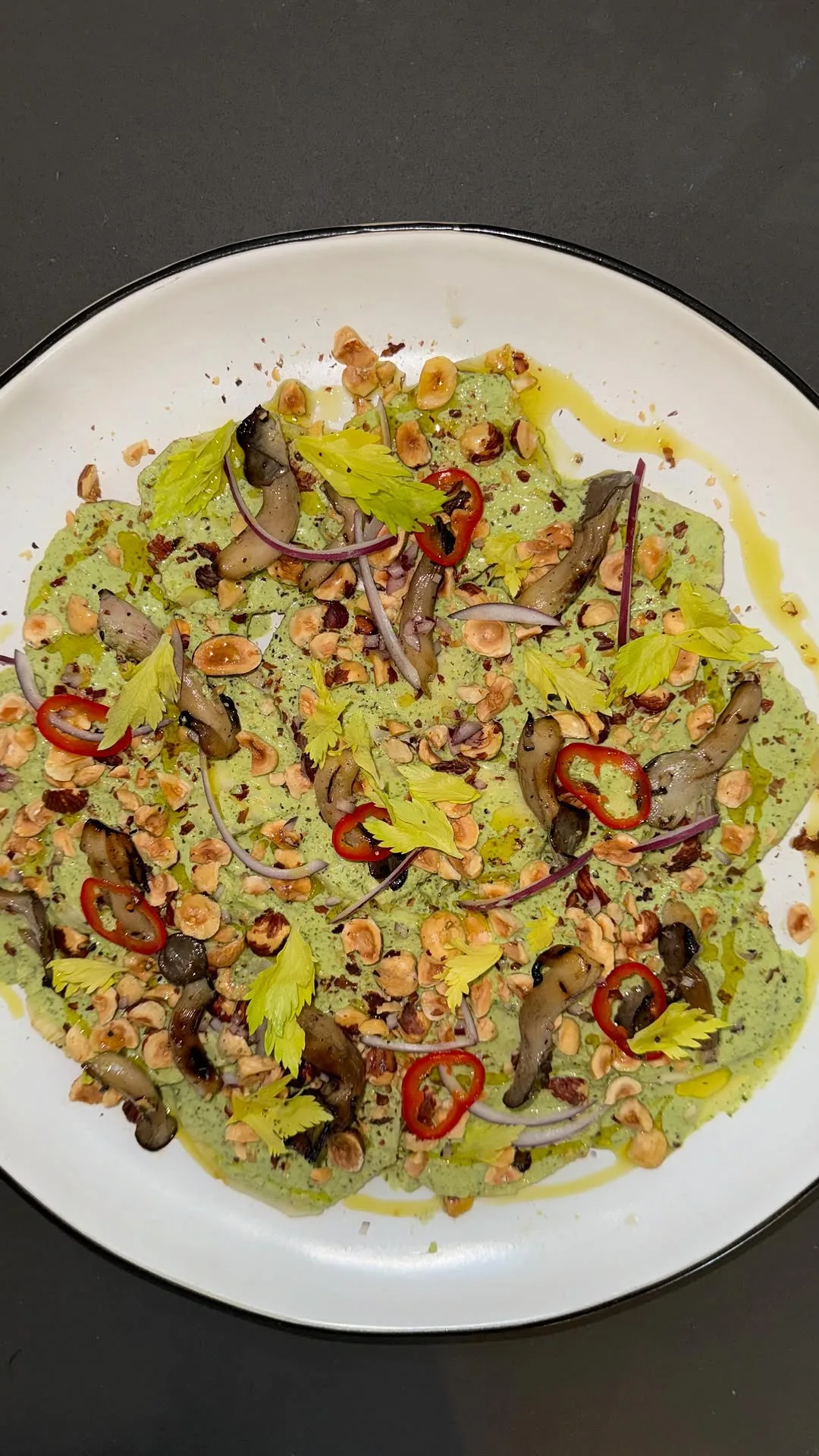 smoked-celery-root-carpaccio-with-hazelnuts-and-labneh-salsa-verde