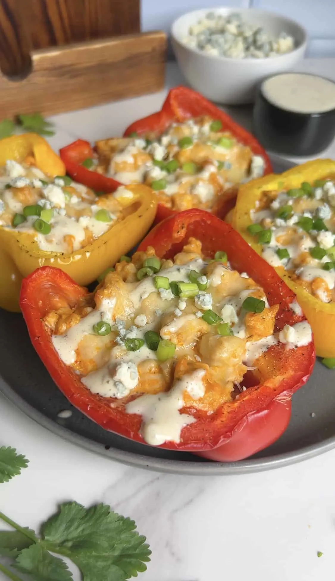 buffalo-ranch-chicken-stuffed-peppers-(highprotein-creamy-30minute-dinner)