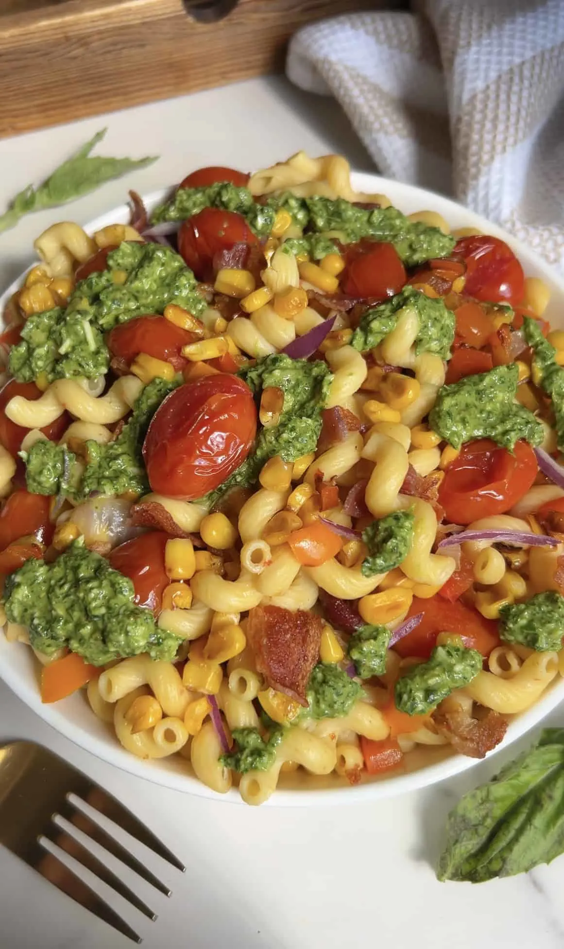 healthy-charred-corn-and-pesto-pasta-salad-(high-protein-gluten-free)