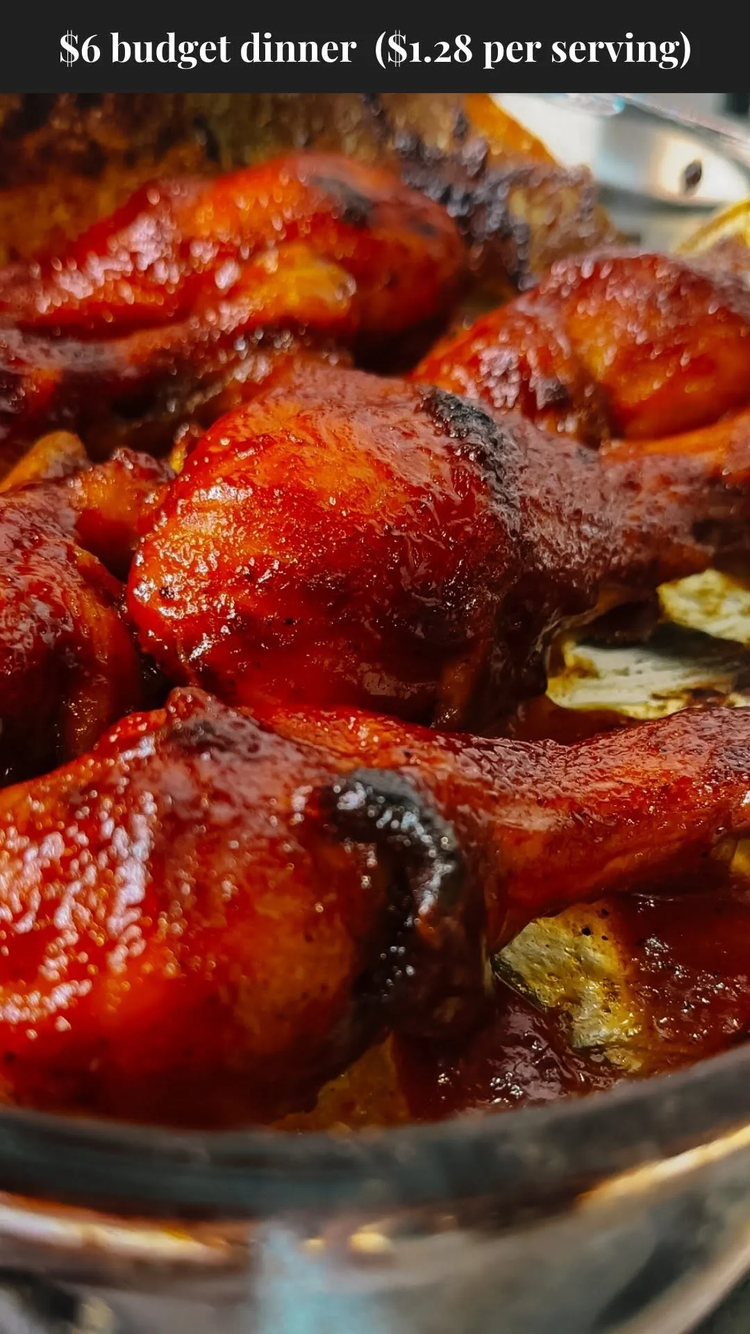 baked-bbq-chicken-legs-with-potatoes-green-beans-and-rice