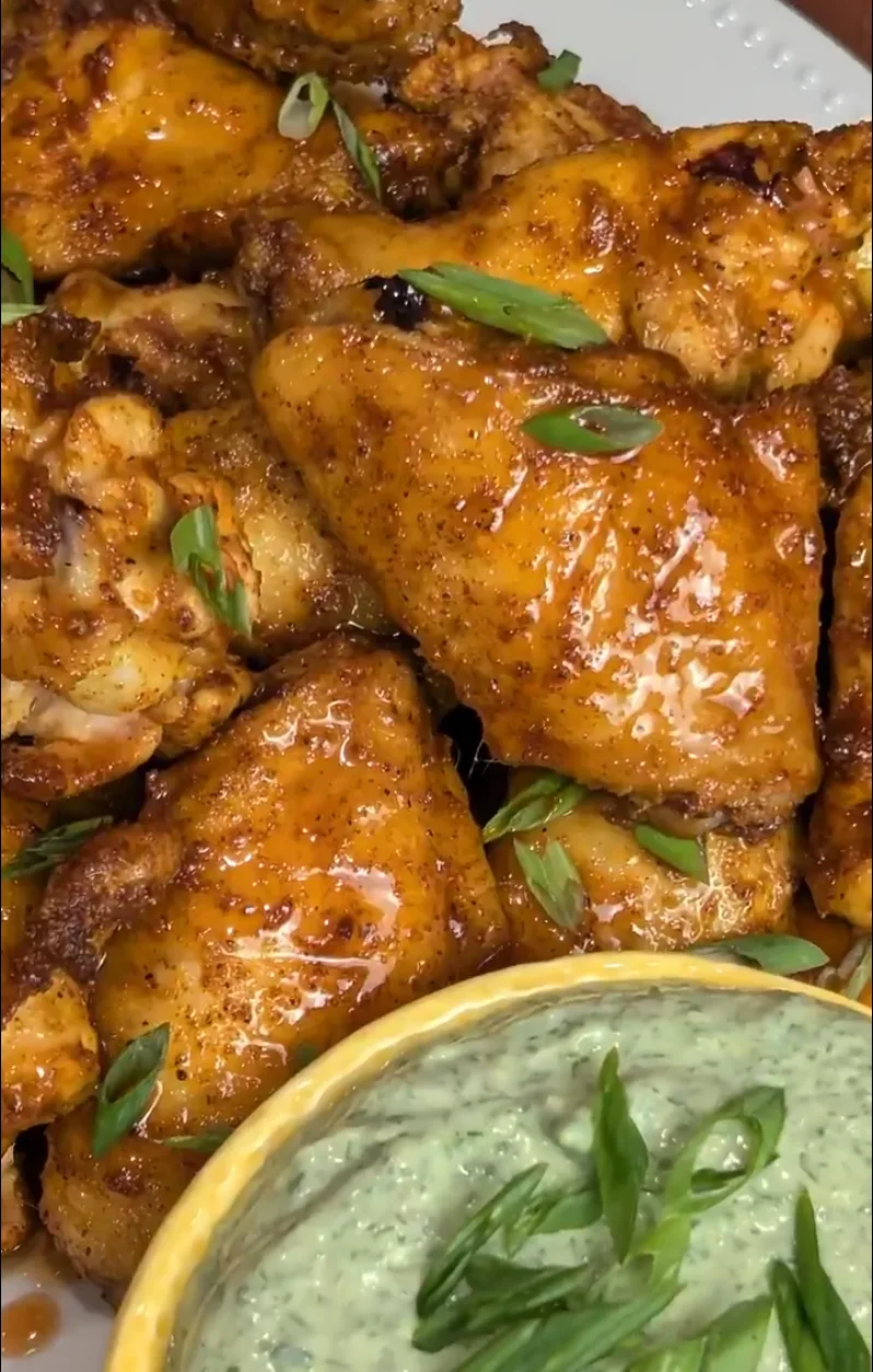 hot-honey-bbq-chicken-wings-with-creamy-avocado-ranch