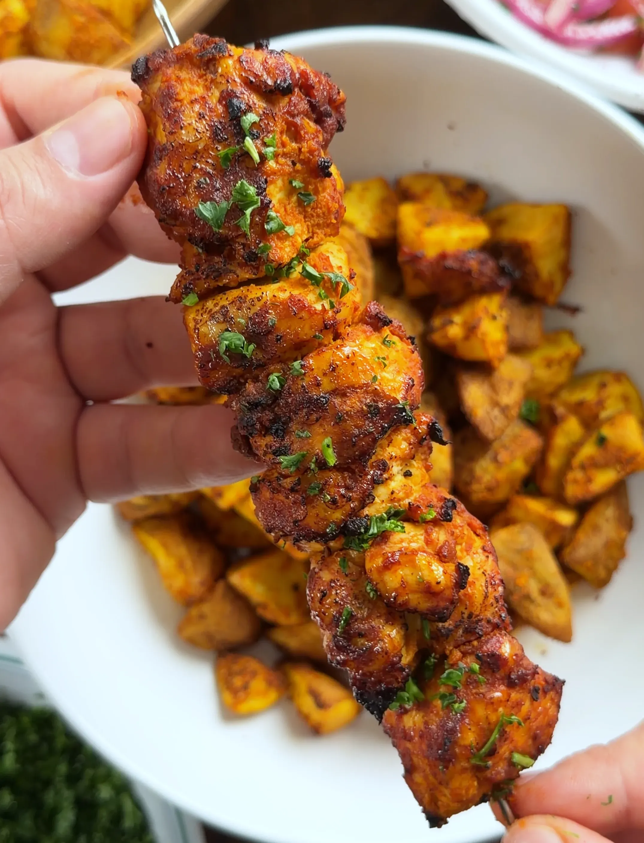 chicken-shawarma-bowl-with-spiced-potatoes-and-white-sauce