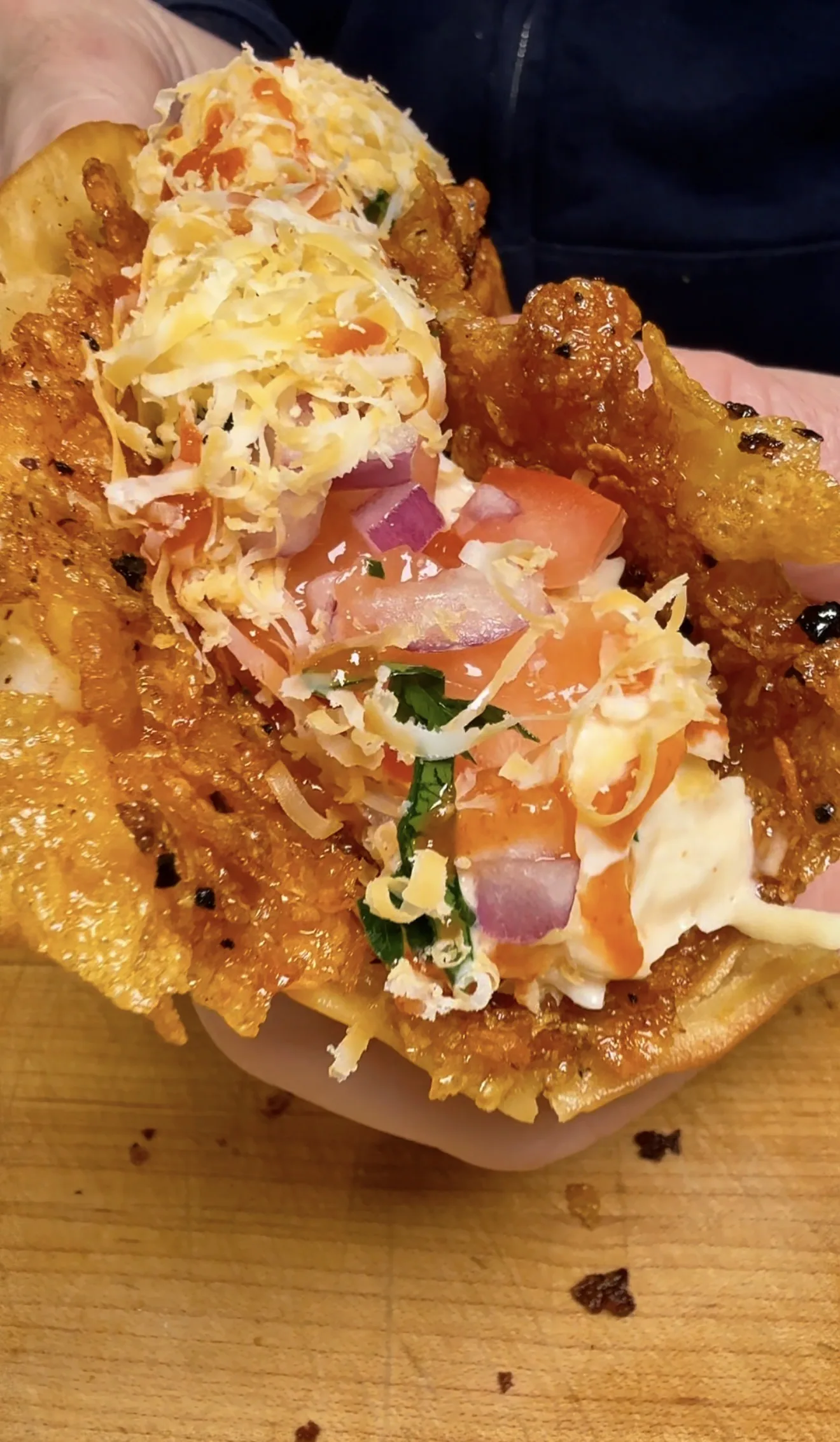 crispy-shrimp-smash-tacos-loaded-with-guac-bang-bang-slaw-and-chili-oil