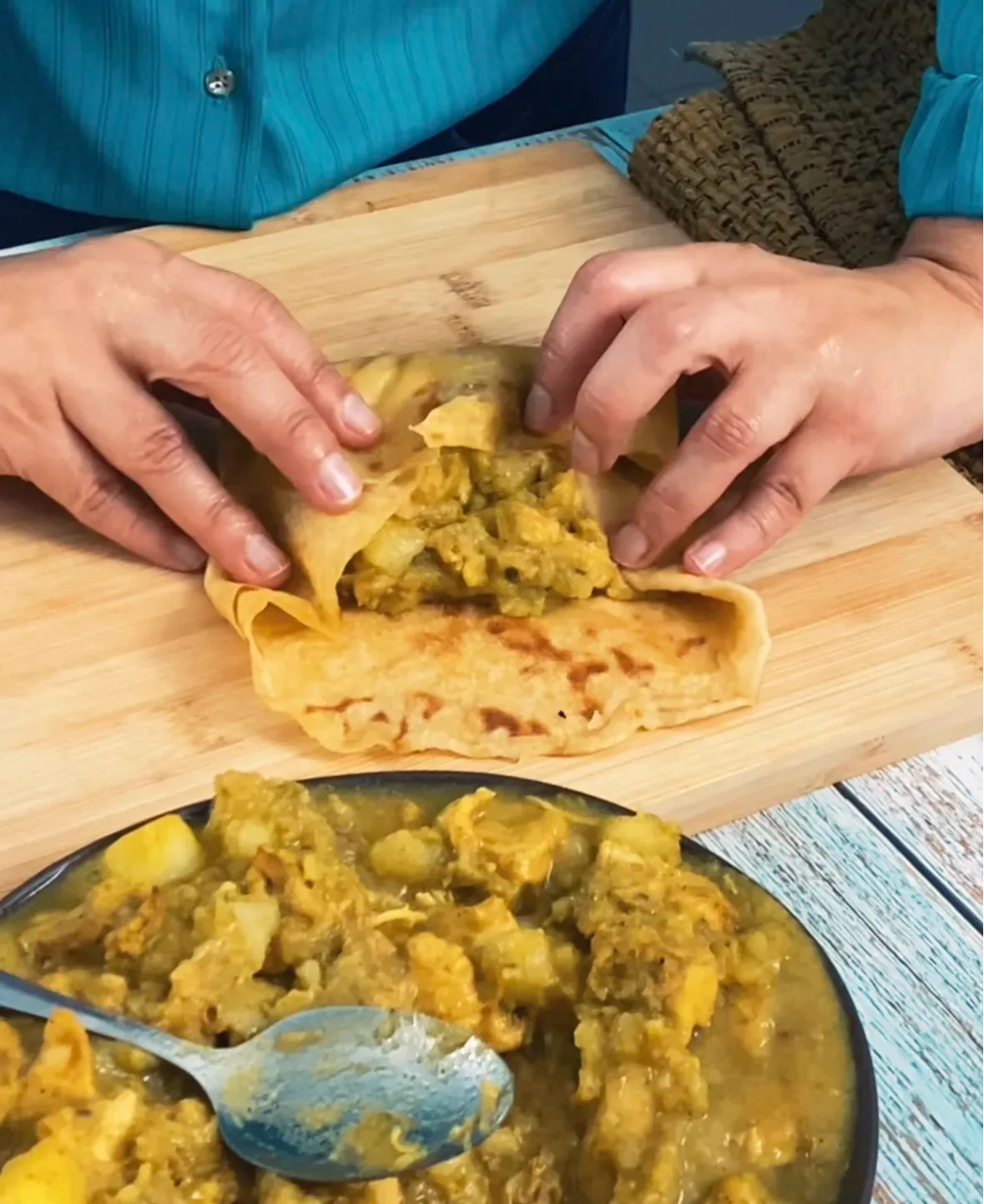 trinidadian-curry-chicken-roti