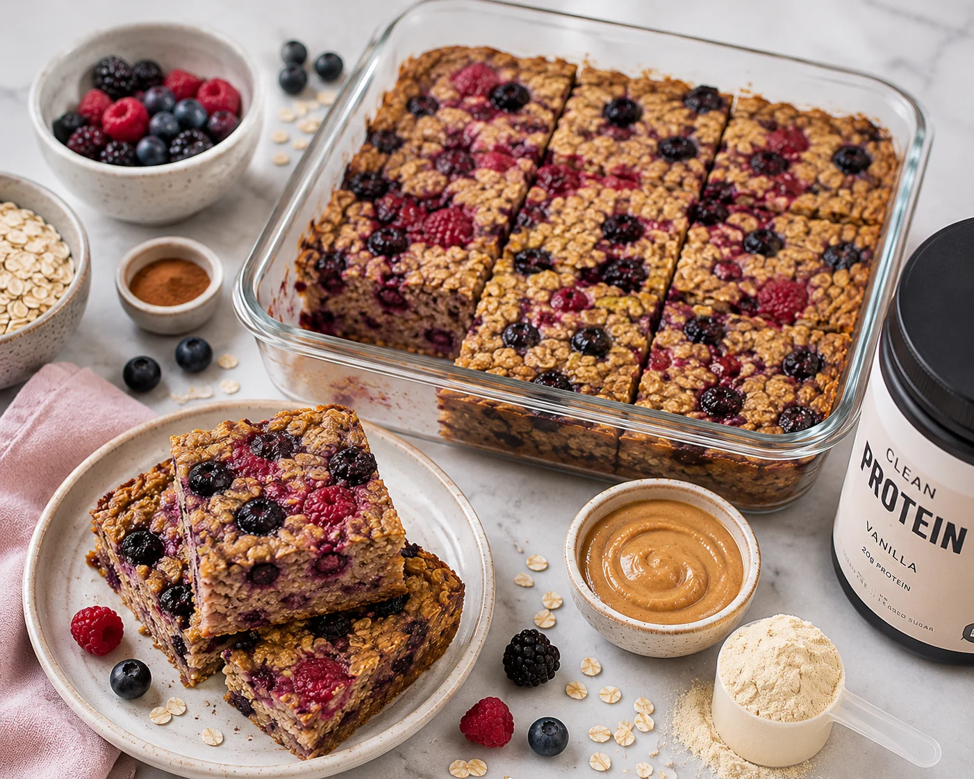 anti-inflammatory-mixed-berry-protein-baked-oats