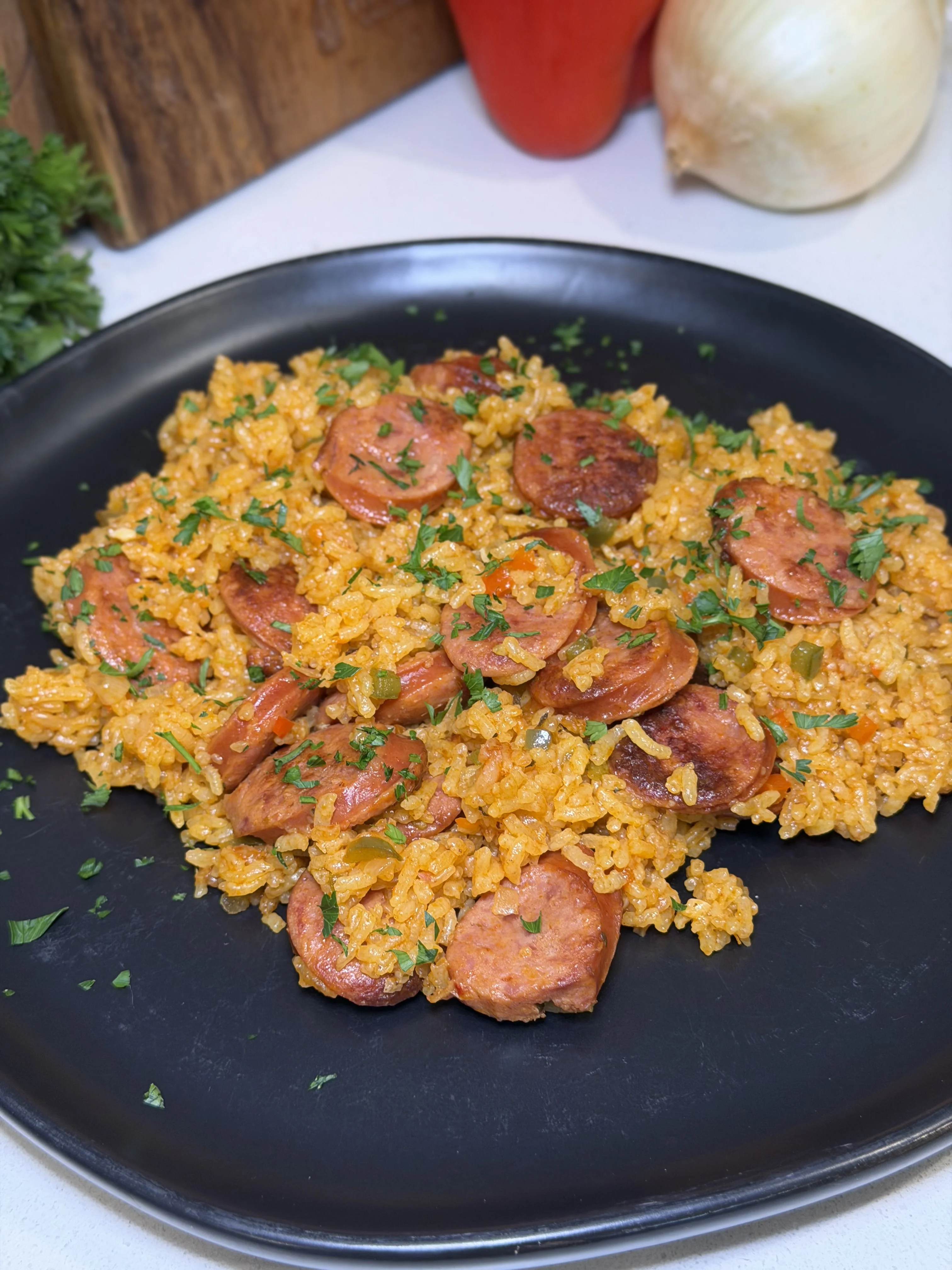 authentic-cuban-arroz-con-salchichas