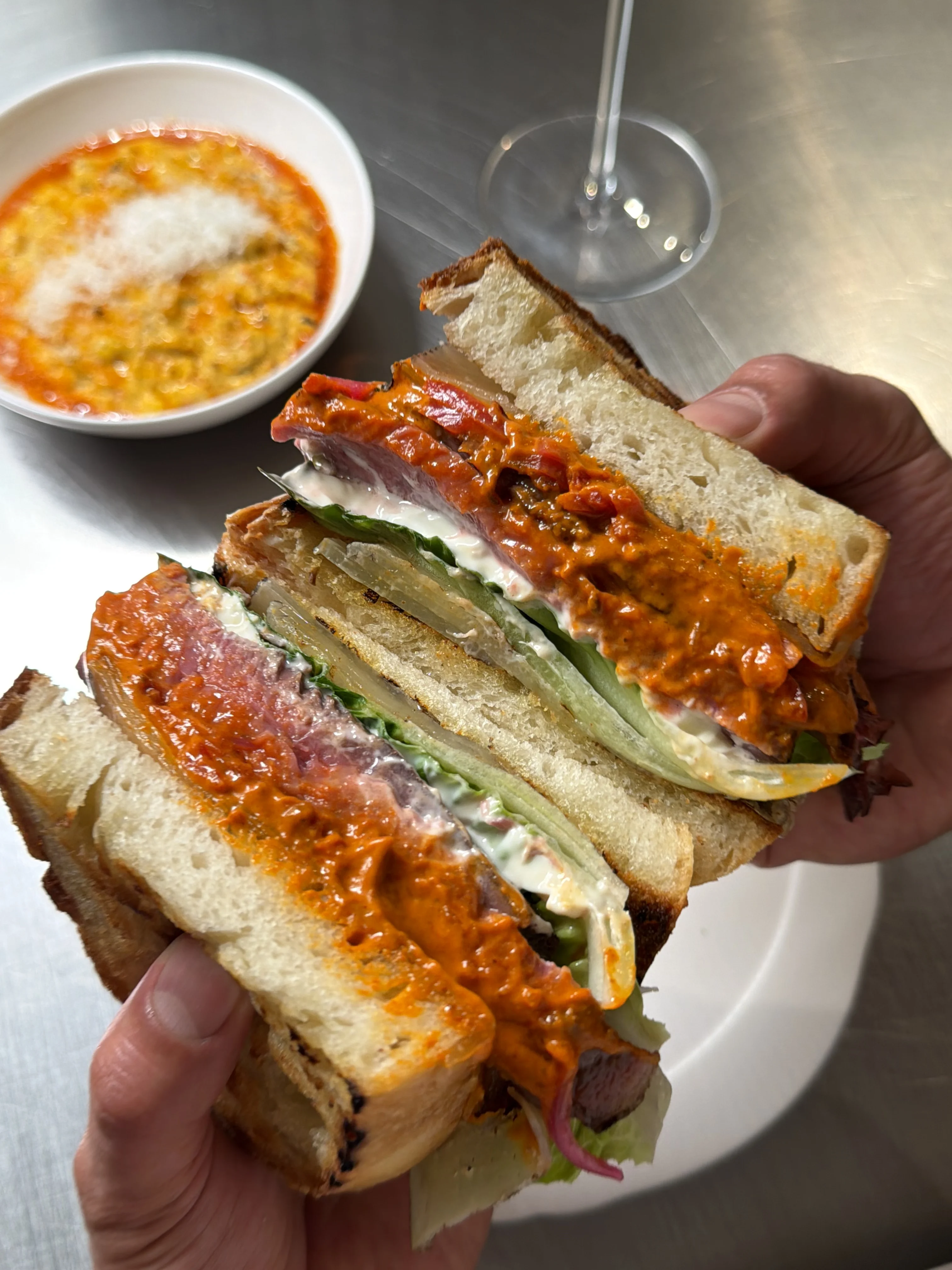 harissa-steak-and-red-pickled-onion-sandwich recipe