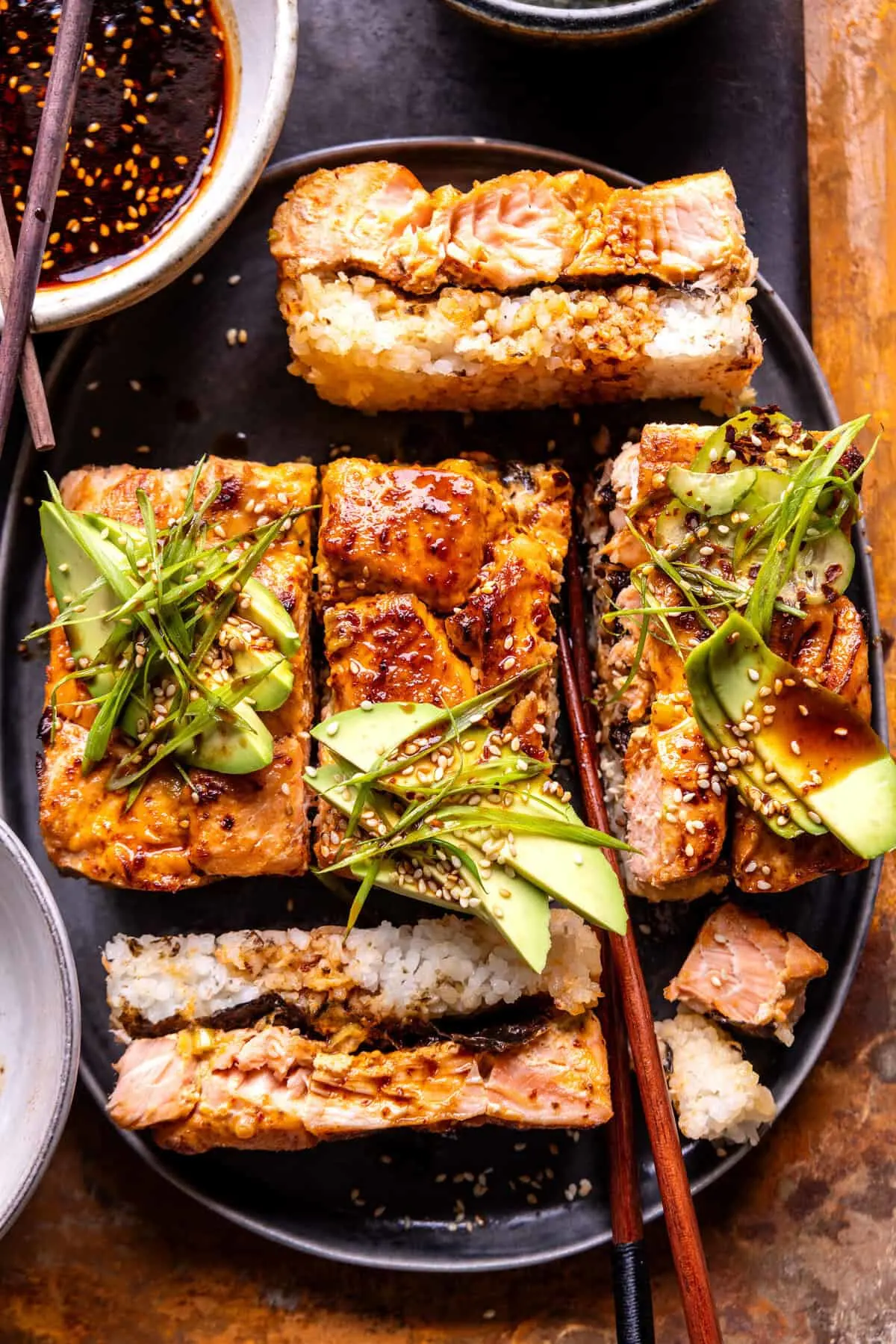 easy-spicy-salmon-sushi-stacks