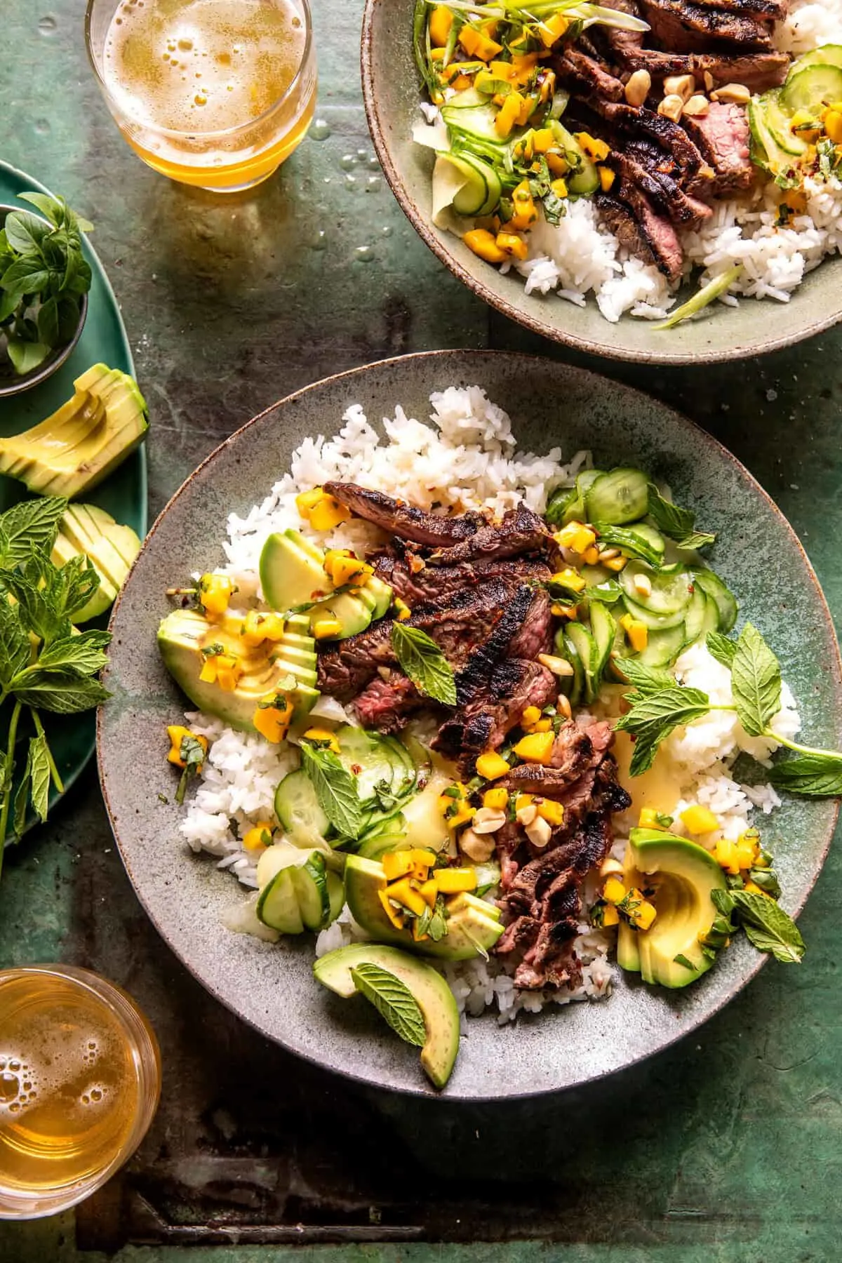 25-minute-ginger-steak-mango-cucumber-bowls