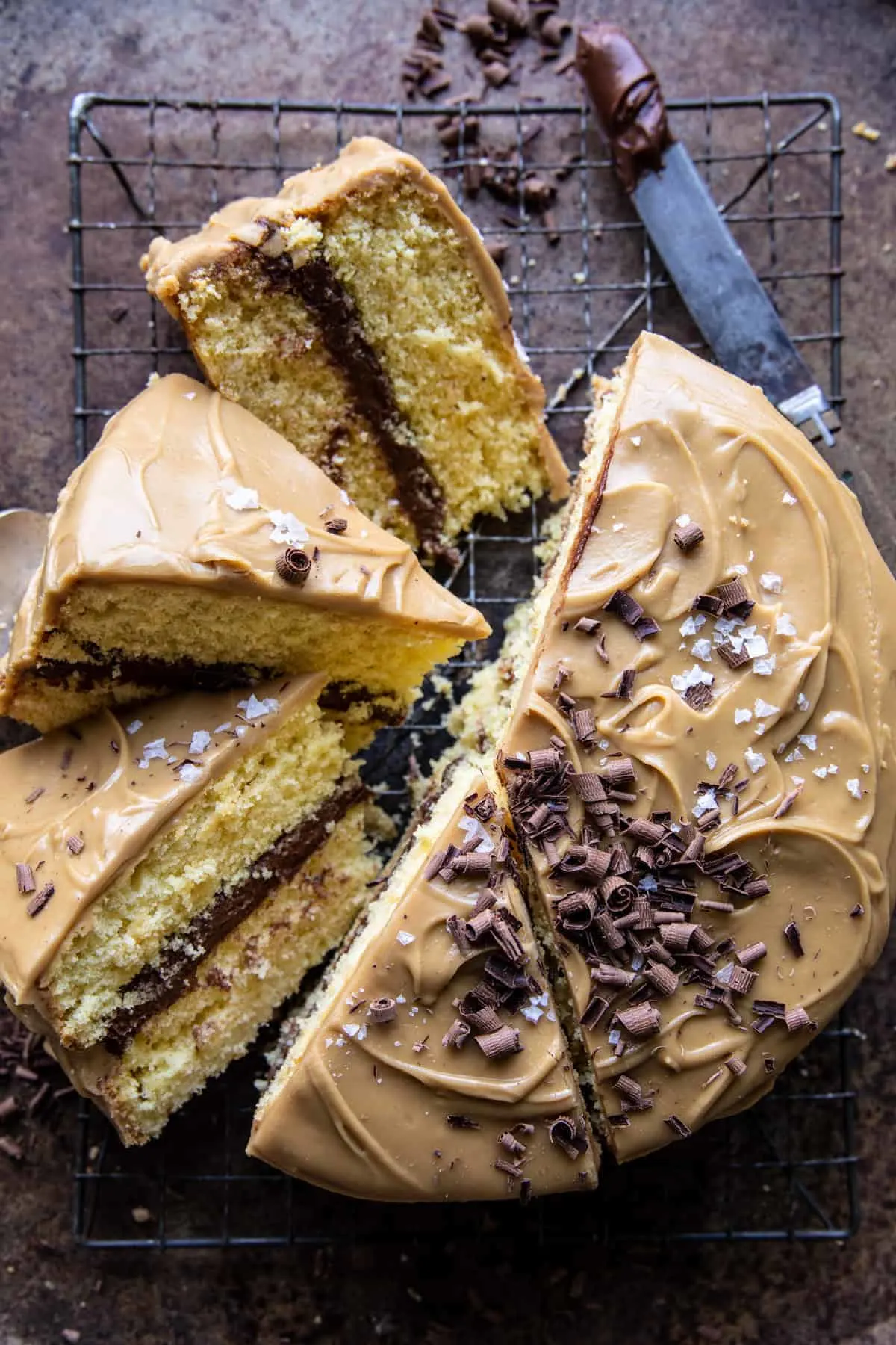 caramel-butter-cake-with-fudgy-chocolate-frosting