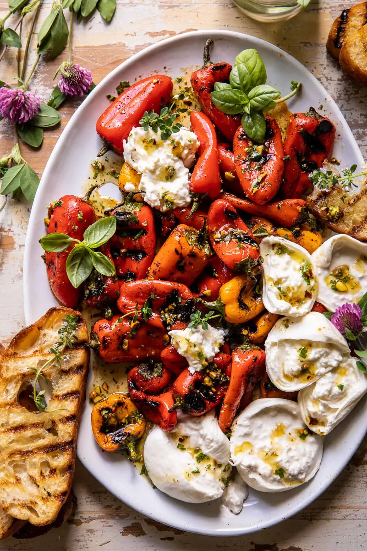charred-baby-bell-peppers-with-burrata