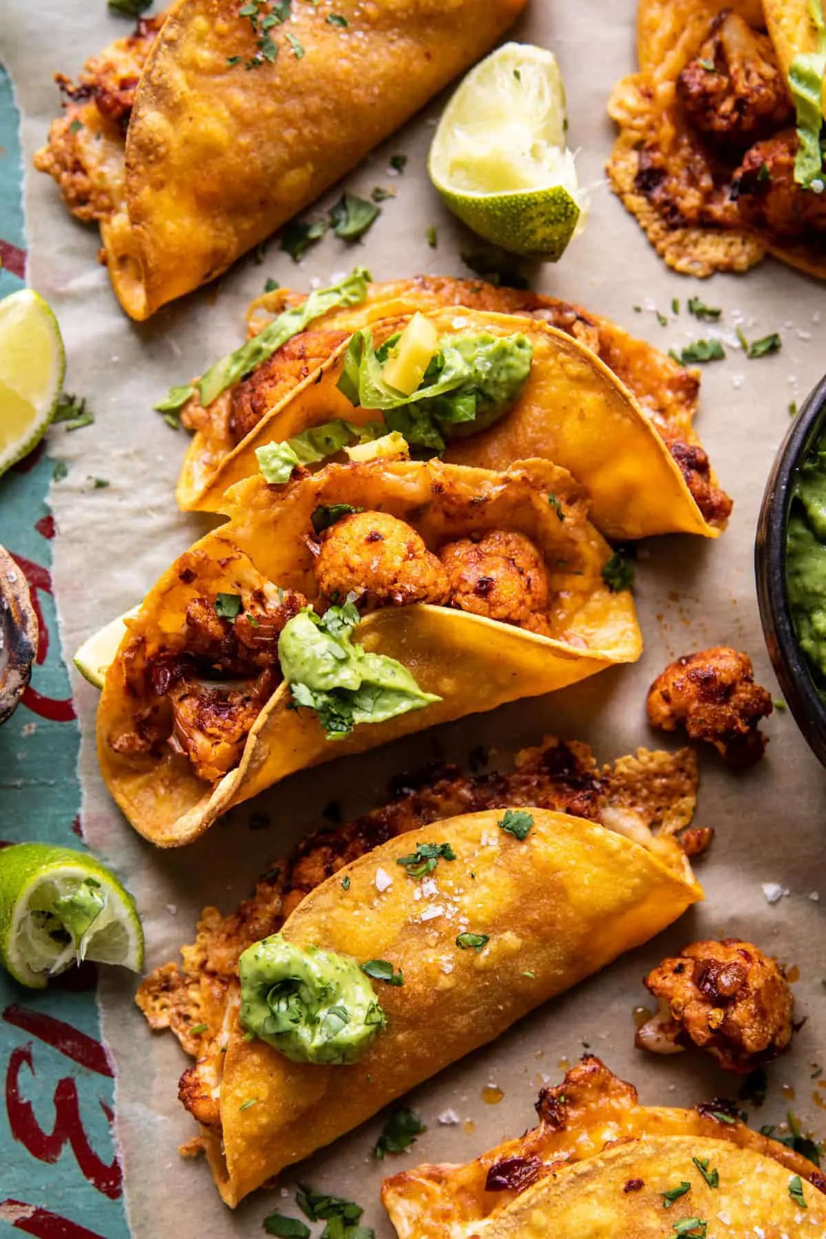 crispy-cauliflower-tinga-tacos-with-honey-lime-avocado-crema