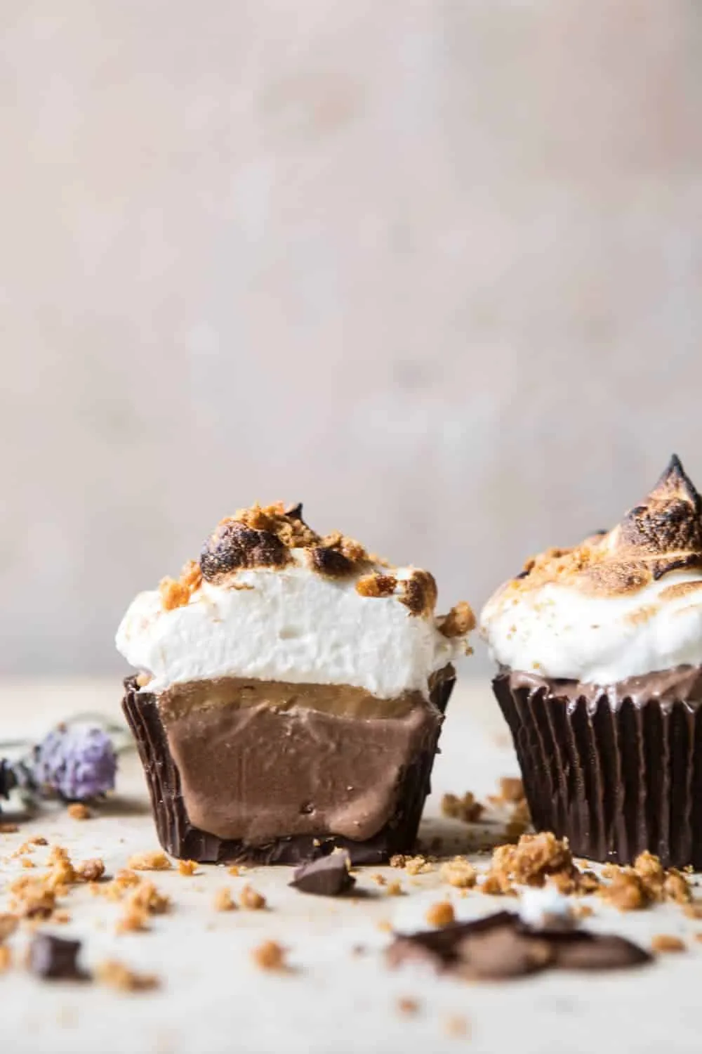 toasted-s'more-chocolate-ice-cream-cups