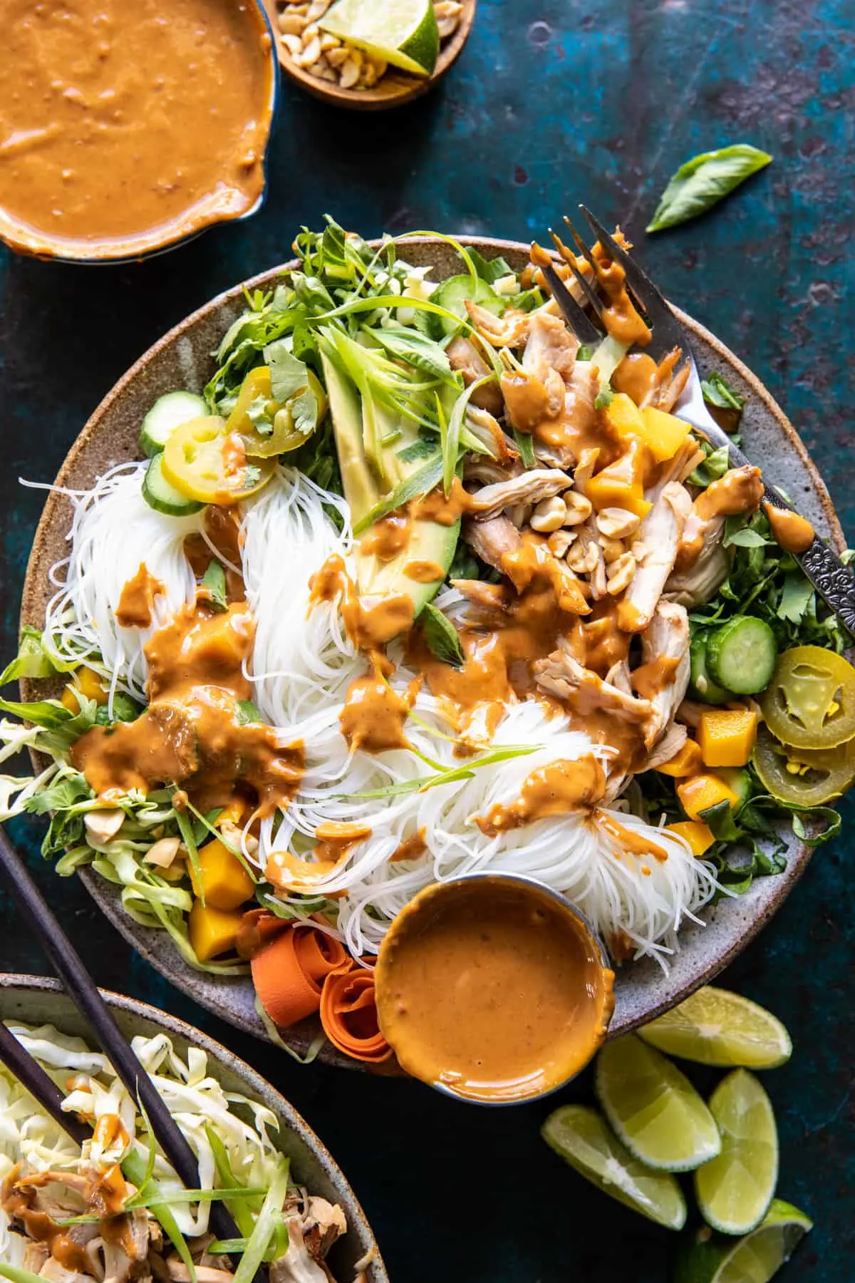 peanut-chicken-spring-roll-bowls