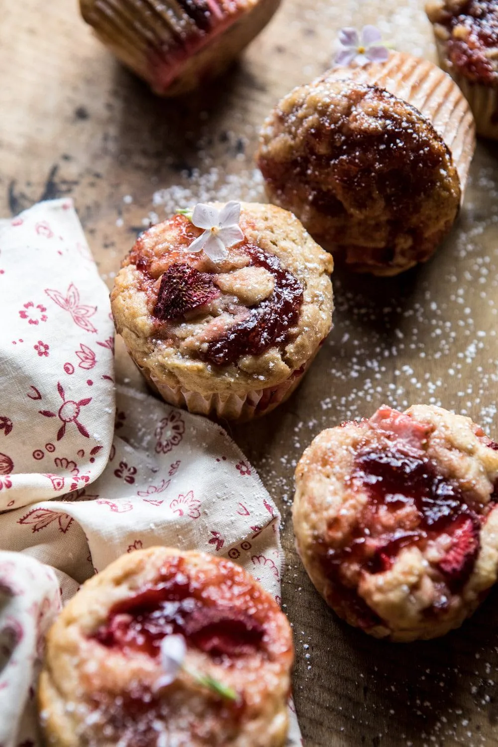 honey-strawberry-muffins