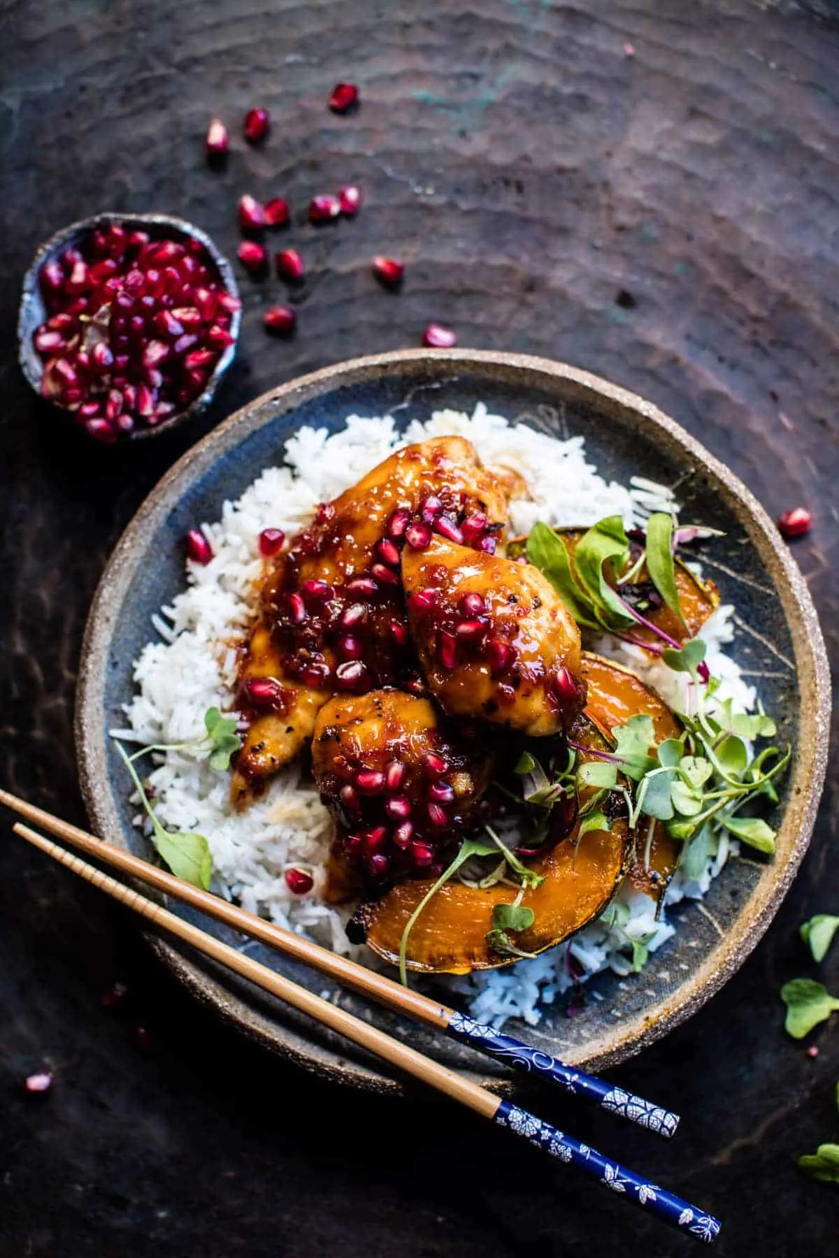 sheet-pan-sticky-pomegranate-chicken-and-honey-roasted-squash