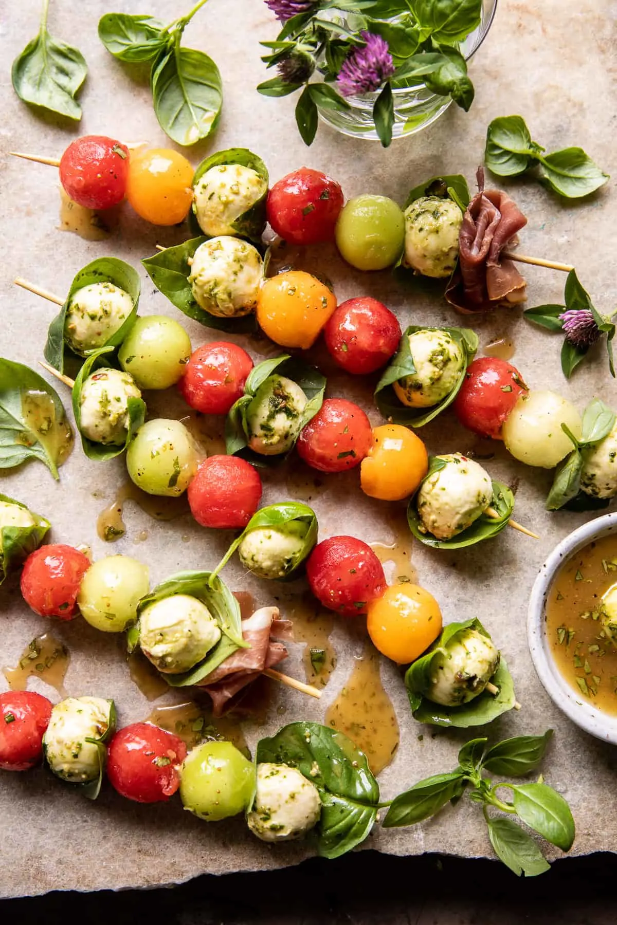 marinated-mozzarella-melon-skewers