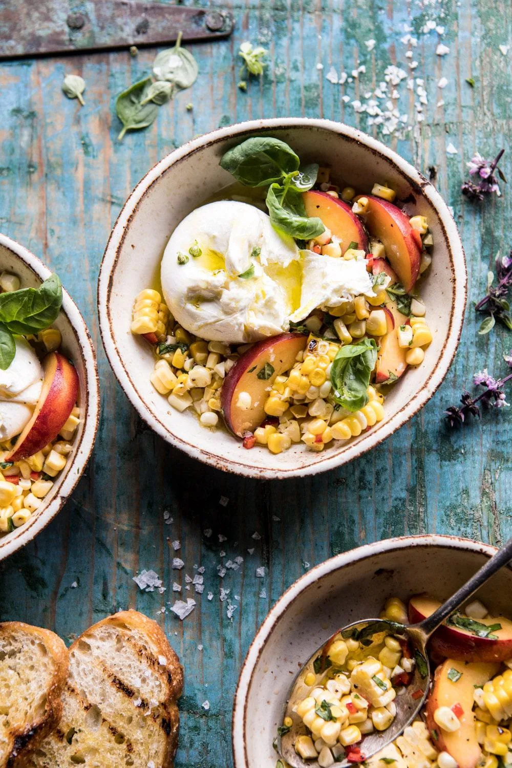 spicy-corn-peach-and-burrata-salad