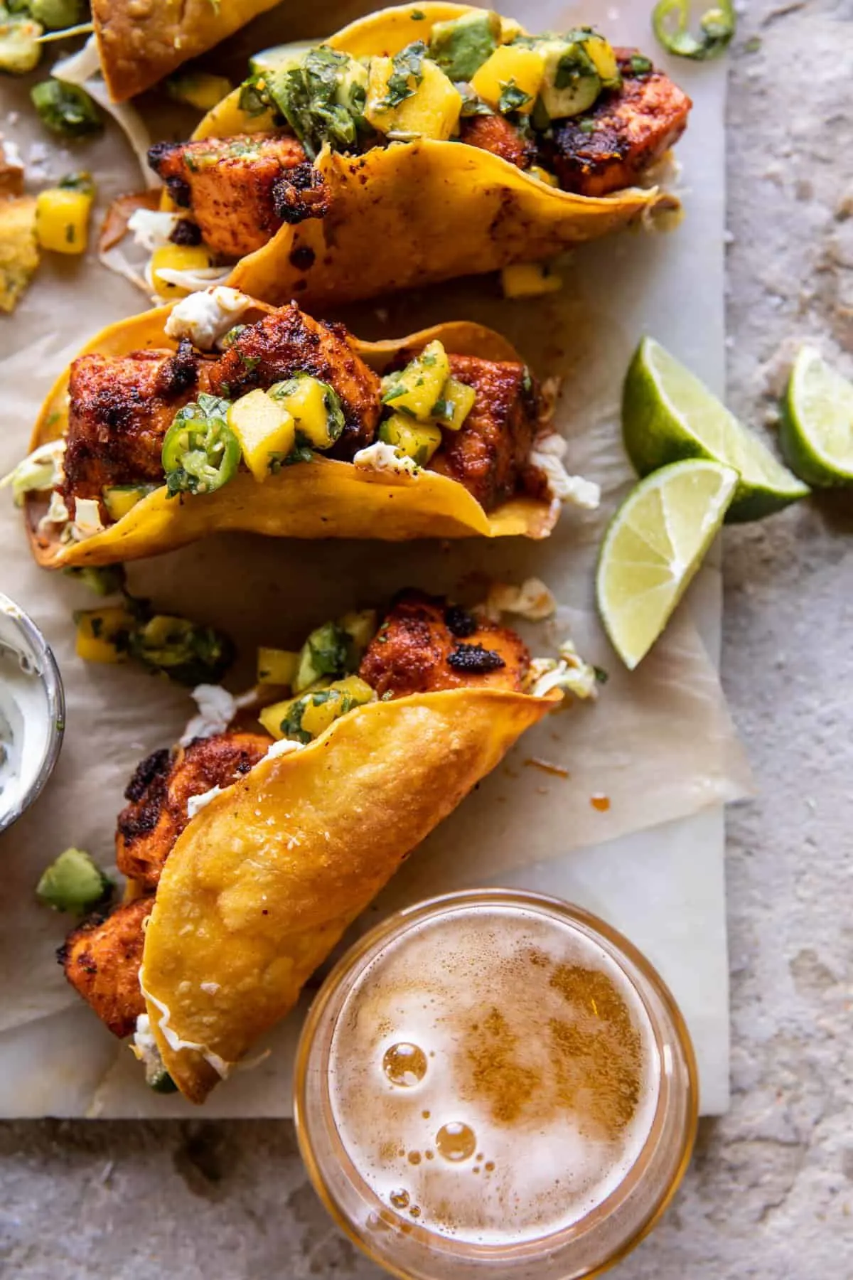 crispy-bbq-salmon-tacos-with-avocado-mango-salsa-and-jalapeno-cream