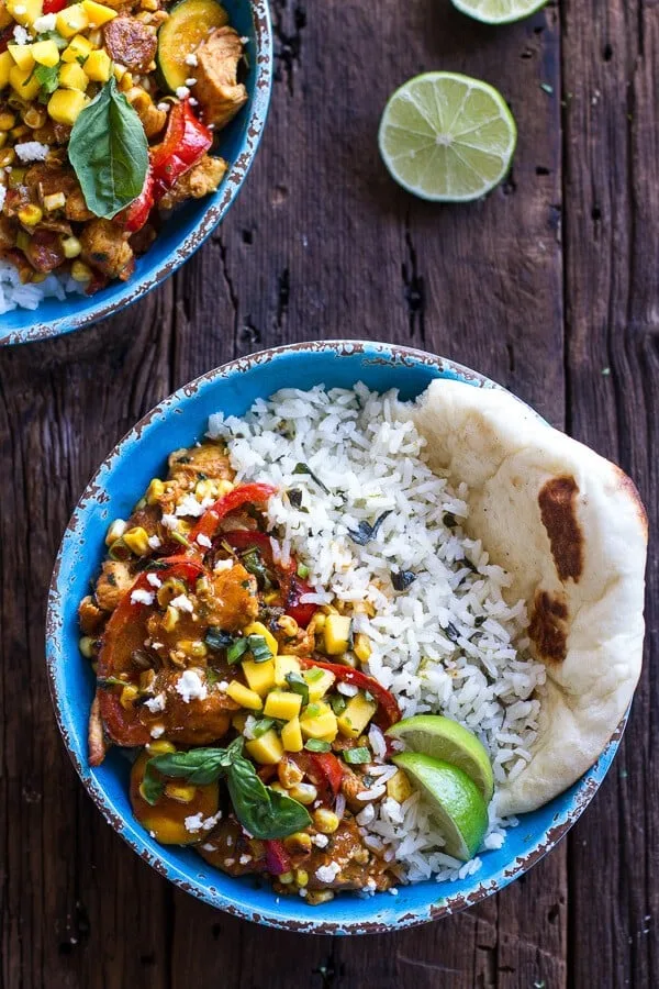 simple-summertime-basil-chicken-curry-with-coconut-ginger-lime-rice.