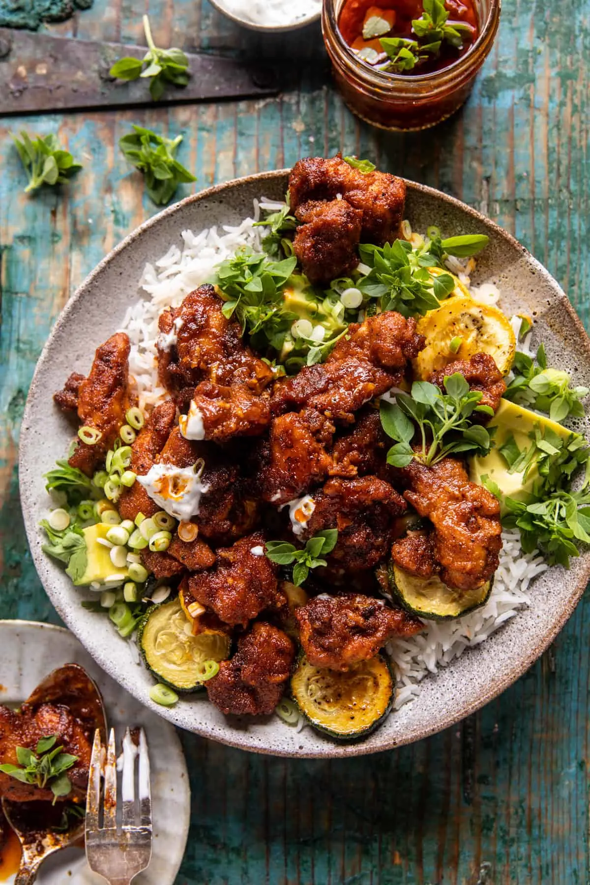 sheet-pan-hot-honey-garlic-chicken-and-zucchini