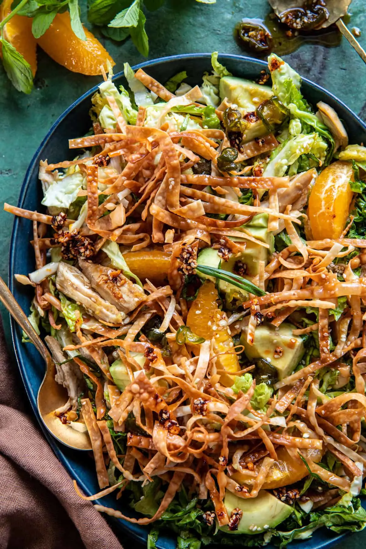 sesame-ginger-orange-chicken-salad...with-crispy-fried-wontons