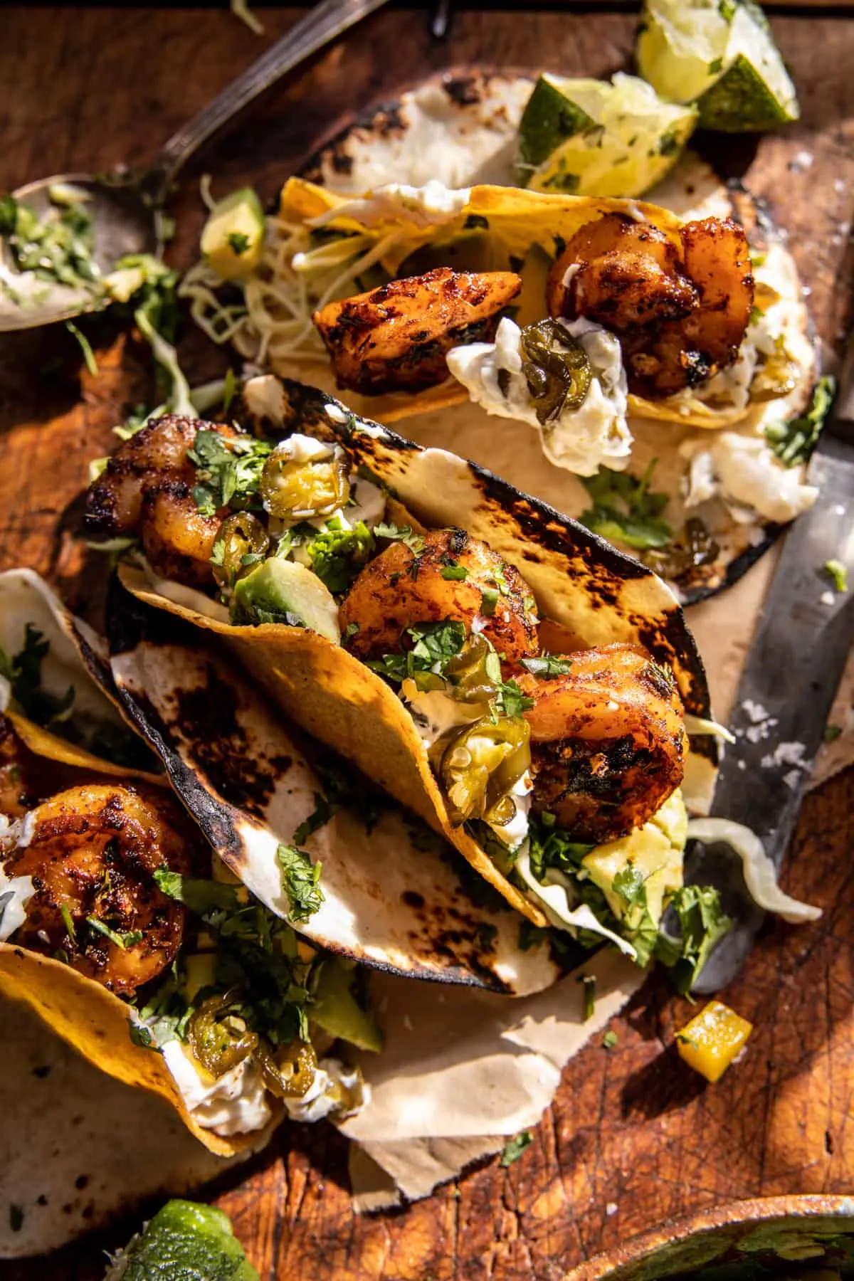 sheet-pan-spicy-shrimp-tacos-with-jalapeno-lime-crema