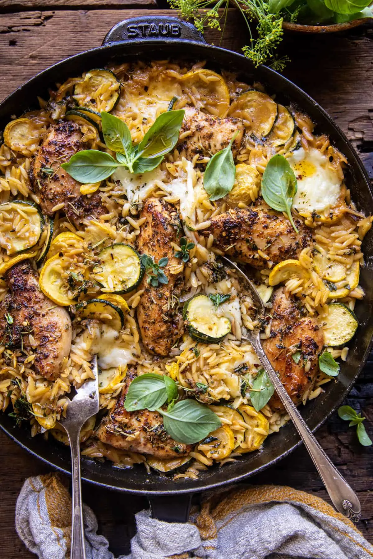 skillet-garlic-butter-chicken-and-zucchini-orzo