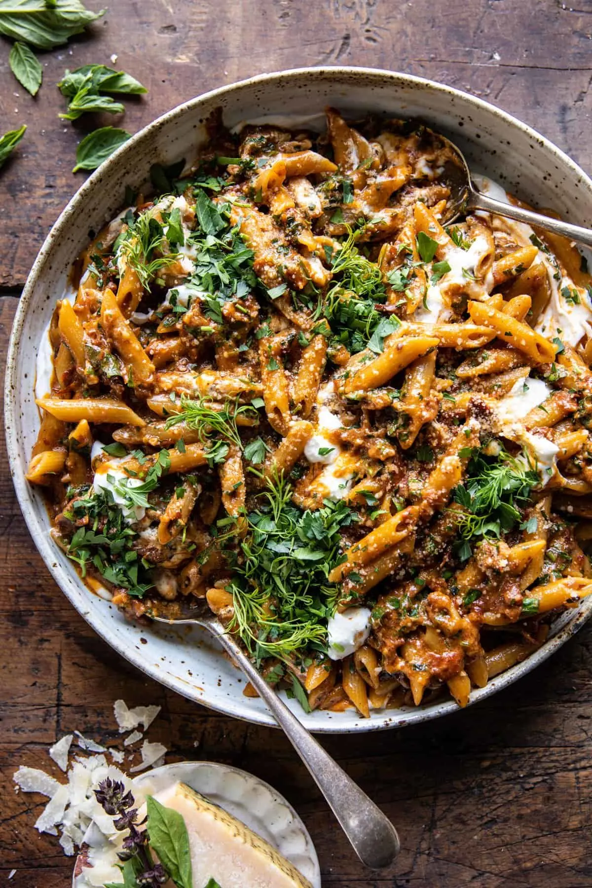 one-pot-sun-dried-tomato-pasta-with-whipped-ricotta