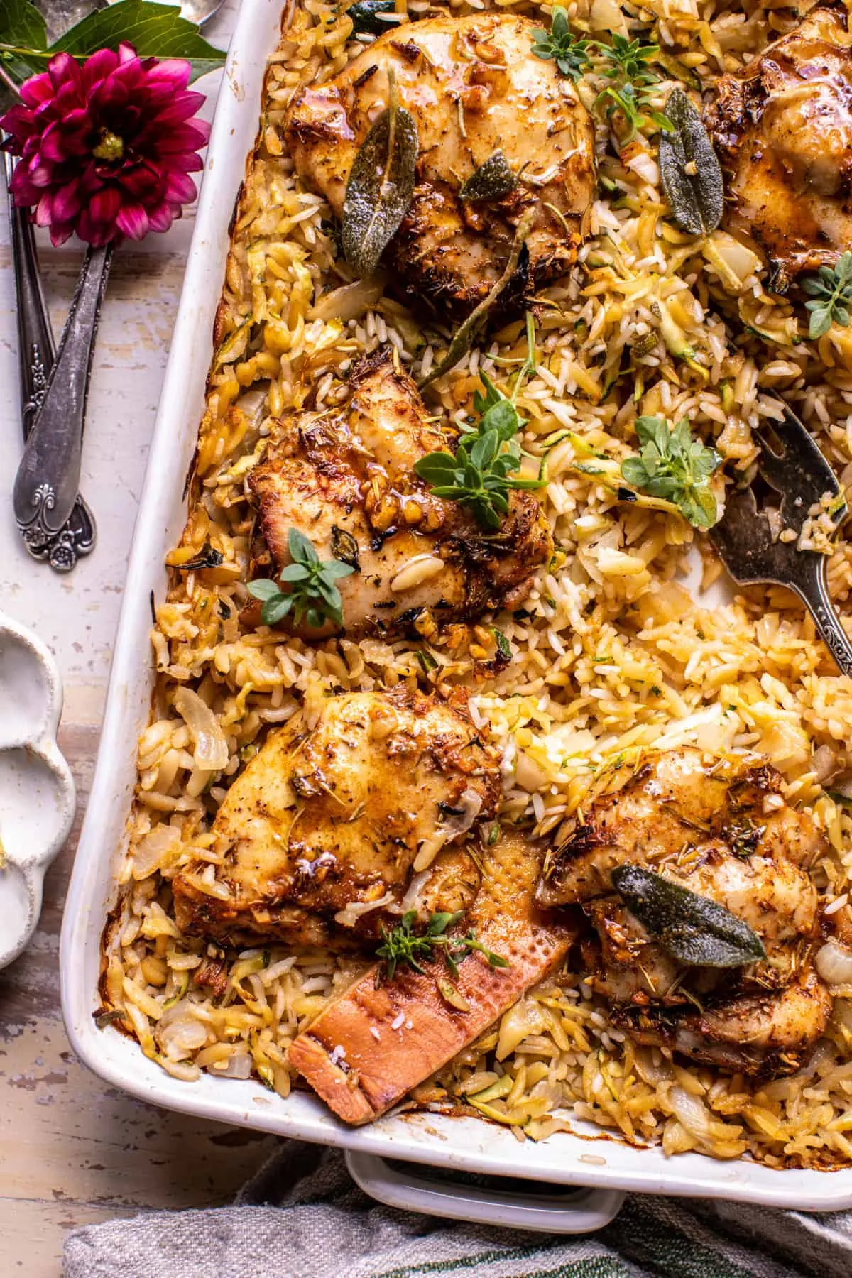 one-pan-herb-butter-chicken-and-zucchini-rice-pilaf