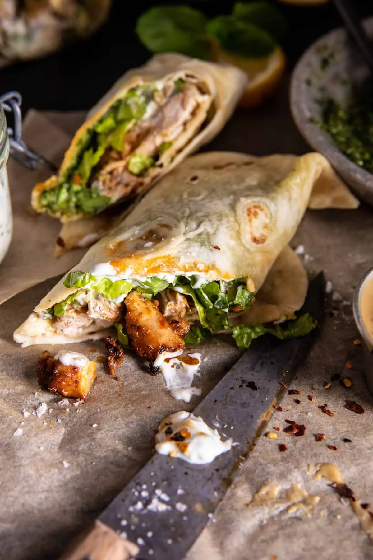 pesto-chicken-tzatziki-salad-wraps.