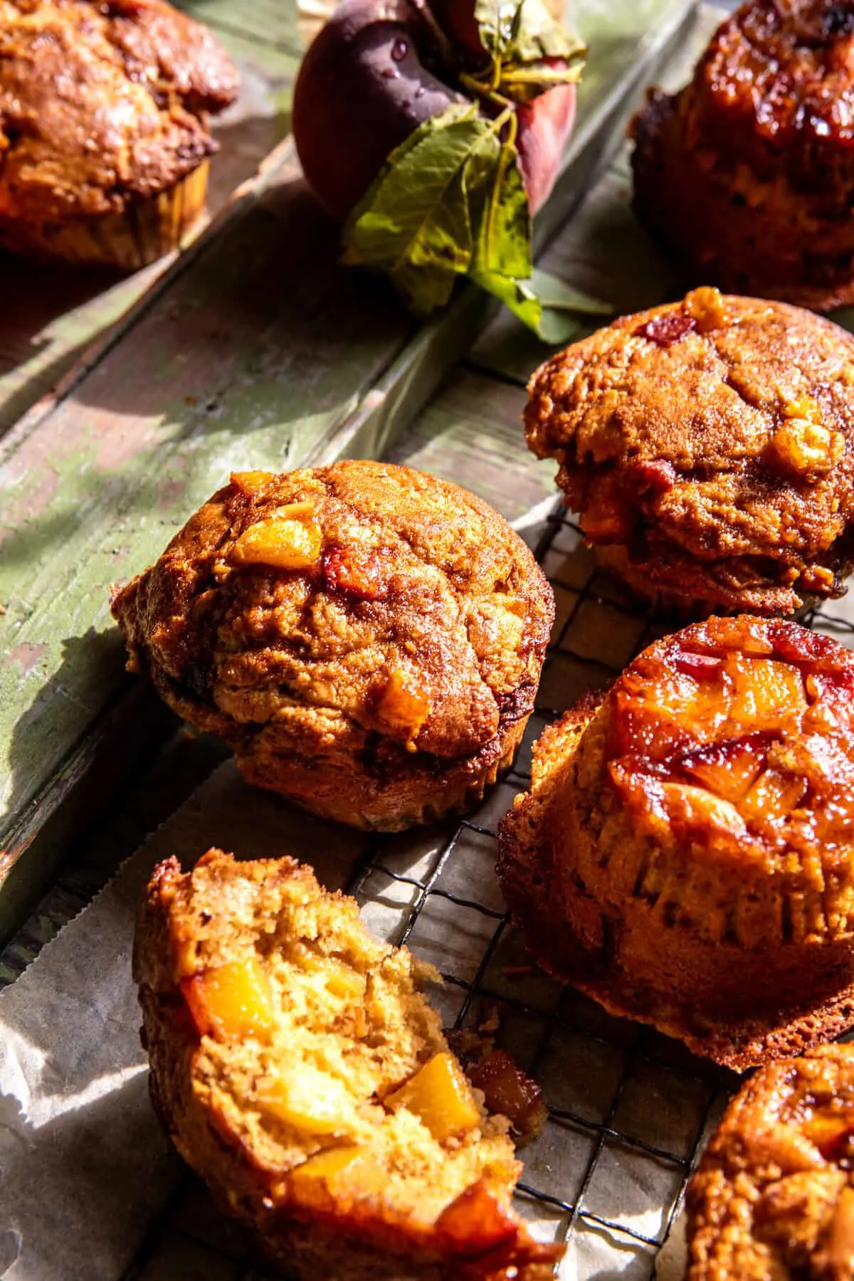 jumbo-caramel-peach-cobbler-muffins