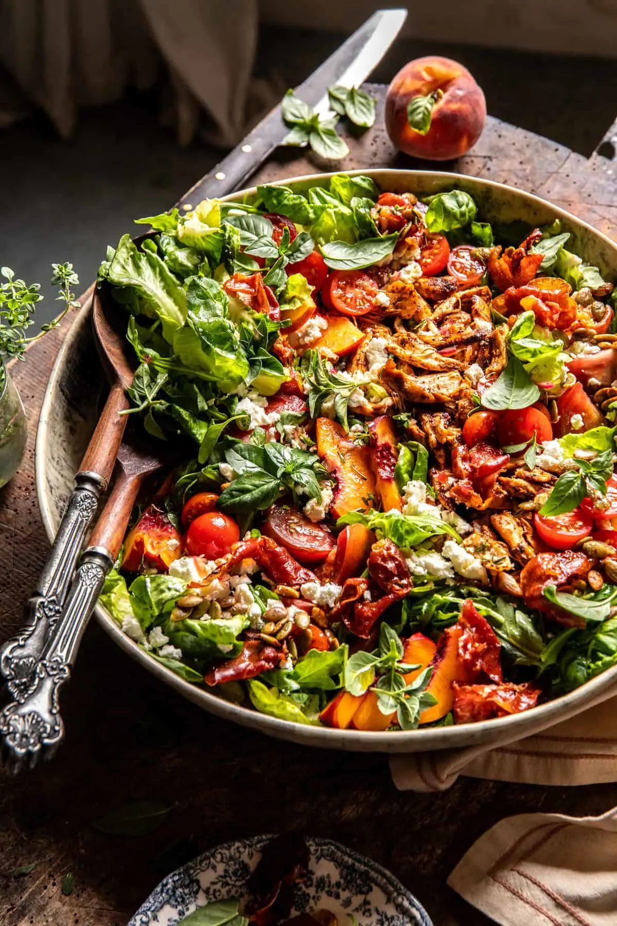tomato-peach-chicken-salad