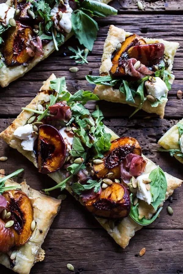 balsamic-roasted-peach-basil-chicken-and-prosciutto-tarts