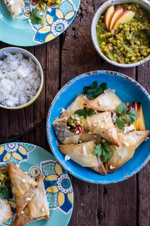 garden-veggie-and-goat-cheese-samosas-with-sweet-peach-and-basil-chutney.