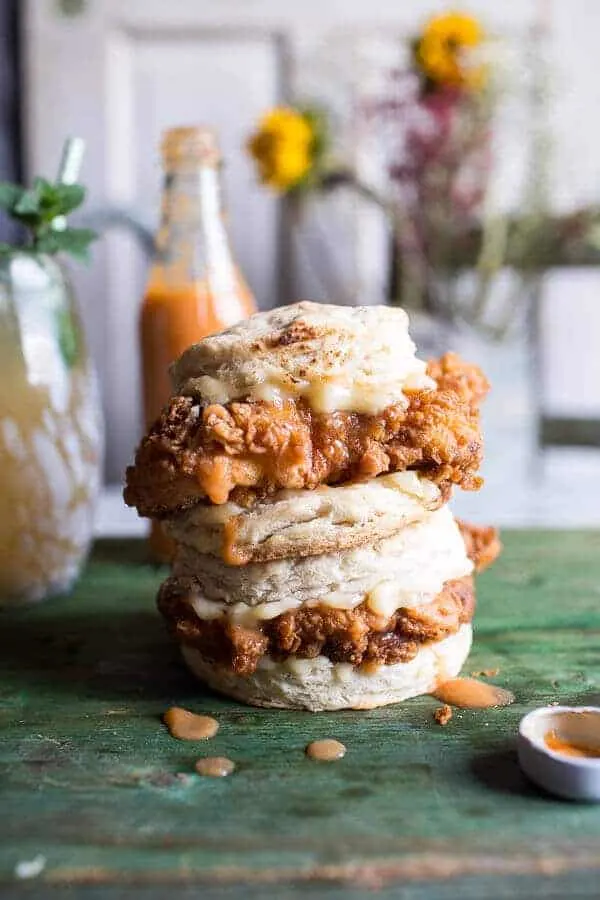 buttermilk-chicken-biscuit-with-habanero-peach-hot-sauce-honey-butter.