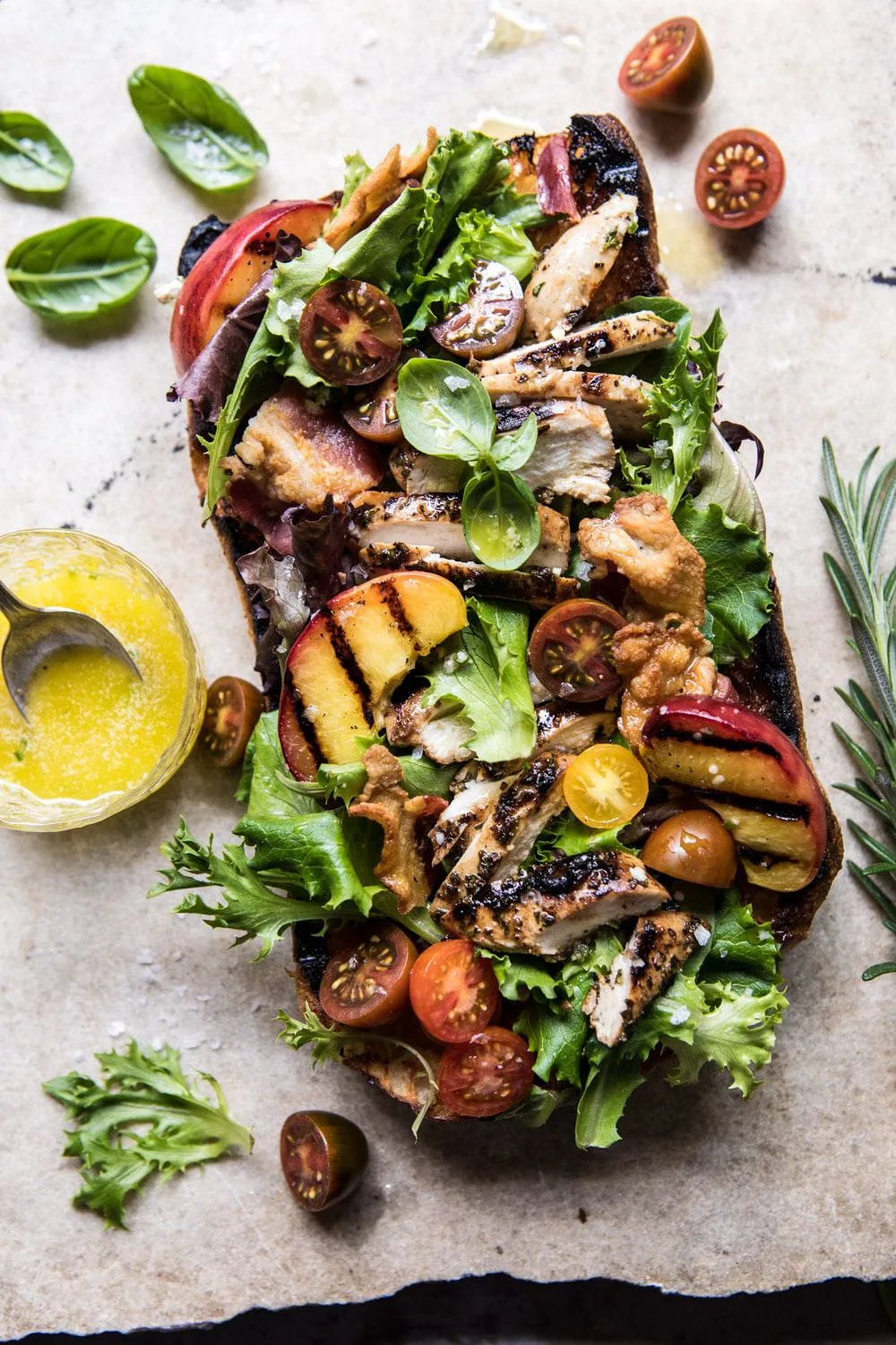 open-faced-rosemary-chicken-peach-and-bacon-sandwich