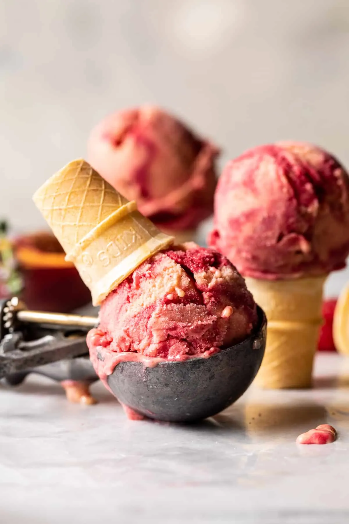 5-ingredient-raspberry-peach-sherbet