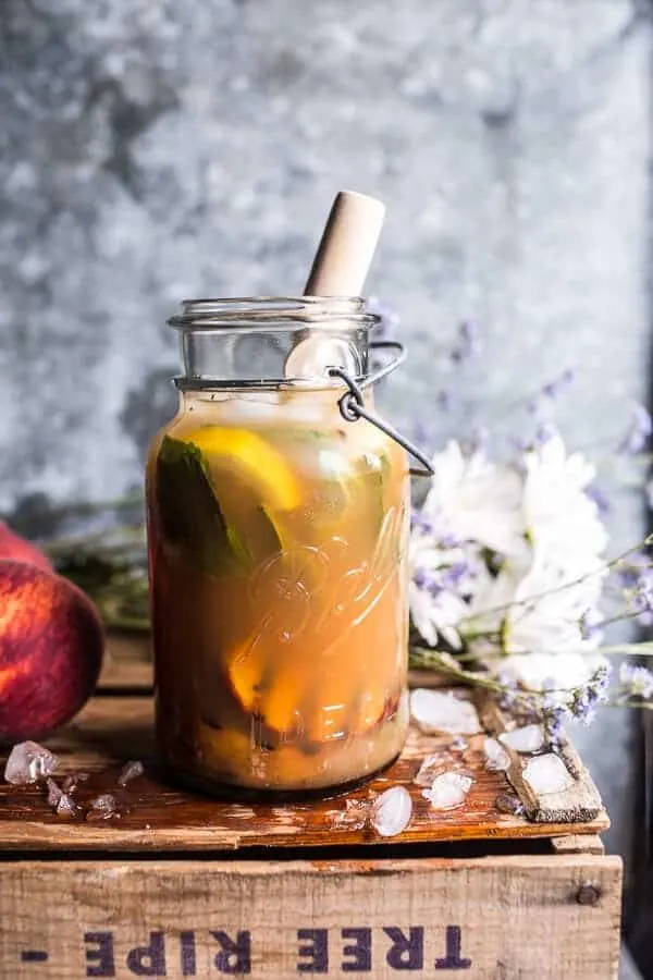 grilled-peach-and-basil-arnold-palmer...with-or-without-bourbon.