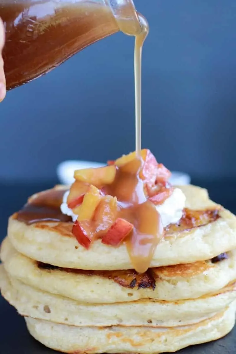 bourbon-peaches-and-coconut-cream-pancakes-with-bourbon-cream-syrup