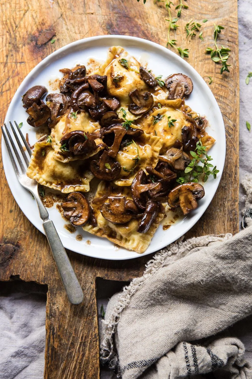 herby-buttered-balsamic-mushroom-ravioli