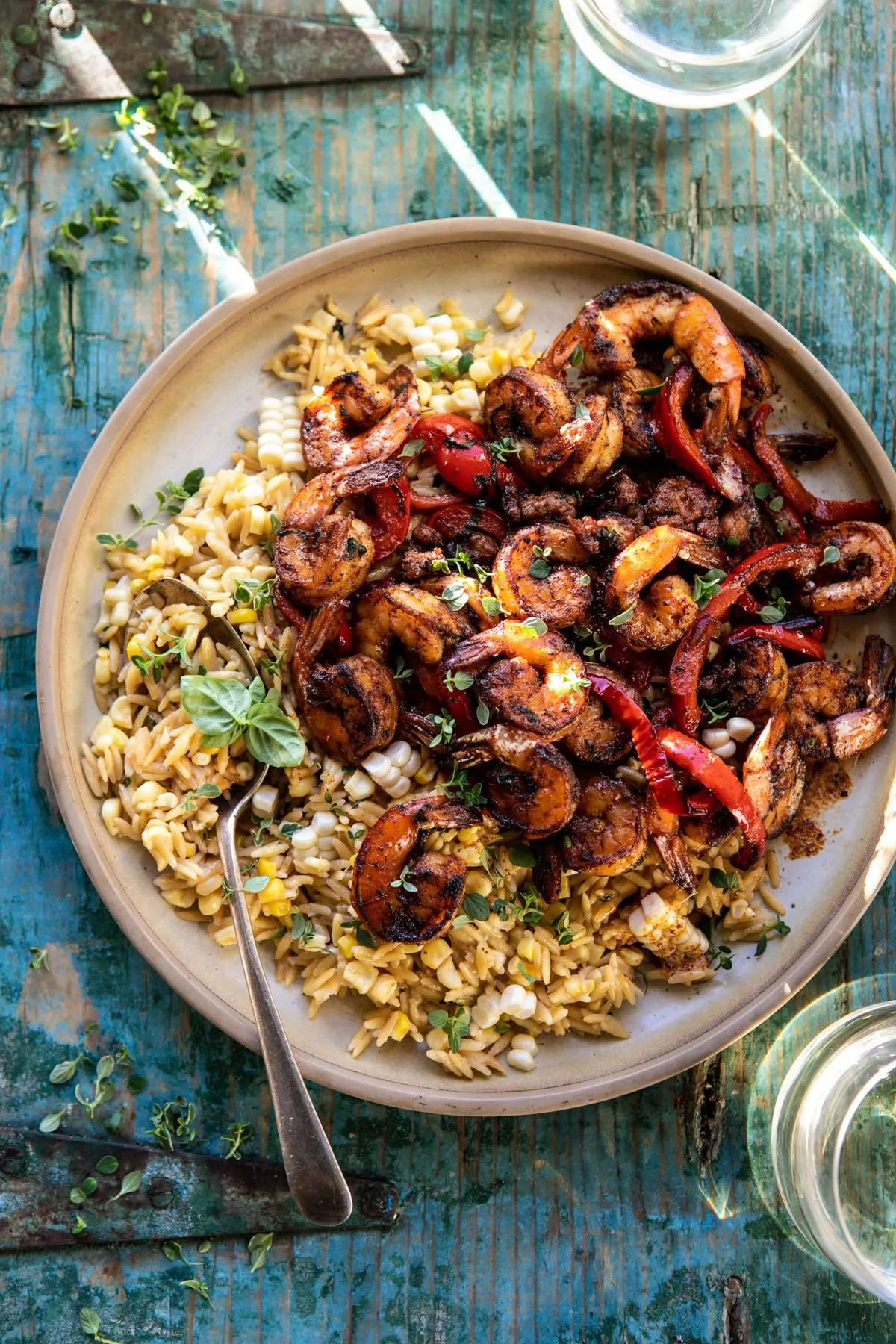 cajun-pepper-shrimp-with-creamed-corn-orzo.