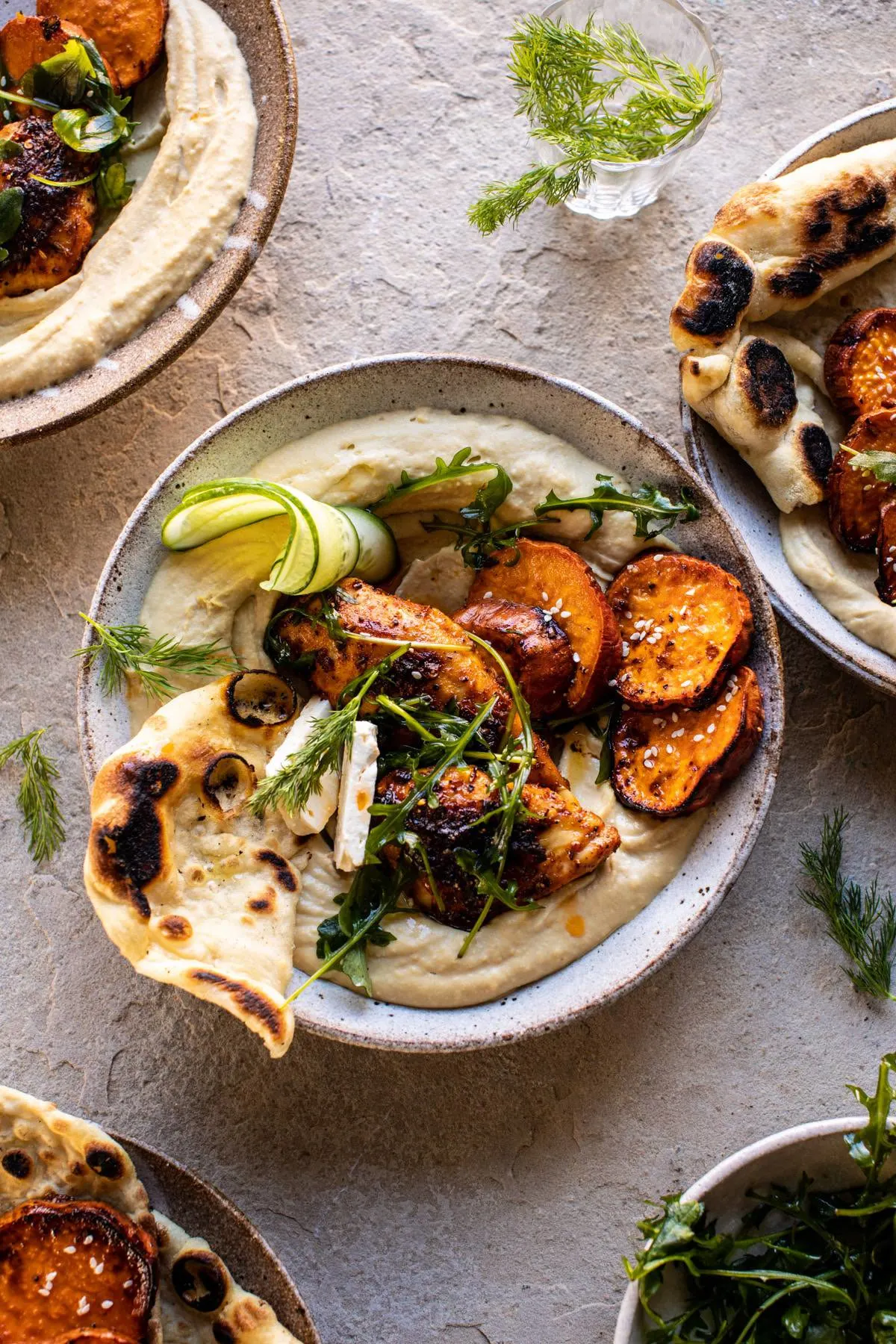sheet-pan-chicken-shawarma-with-sesame-sweet-potatoes-and-hummus
