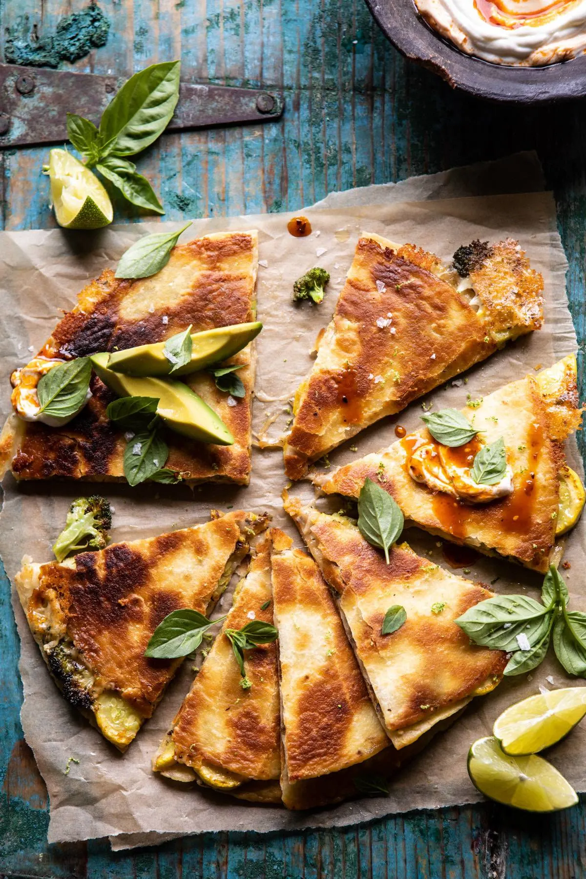 broccoli-cheese-quesadilla-with-chipotle-sauce