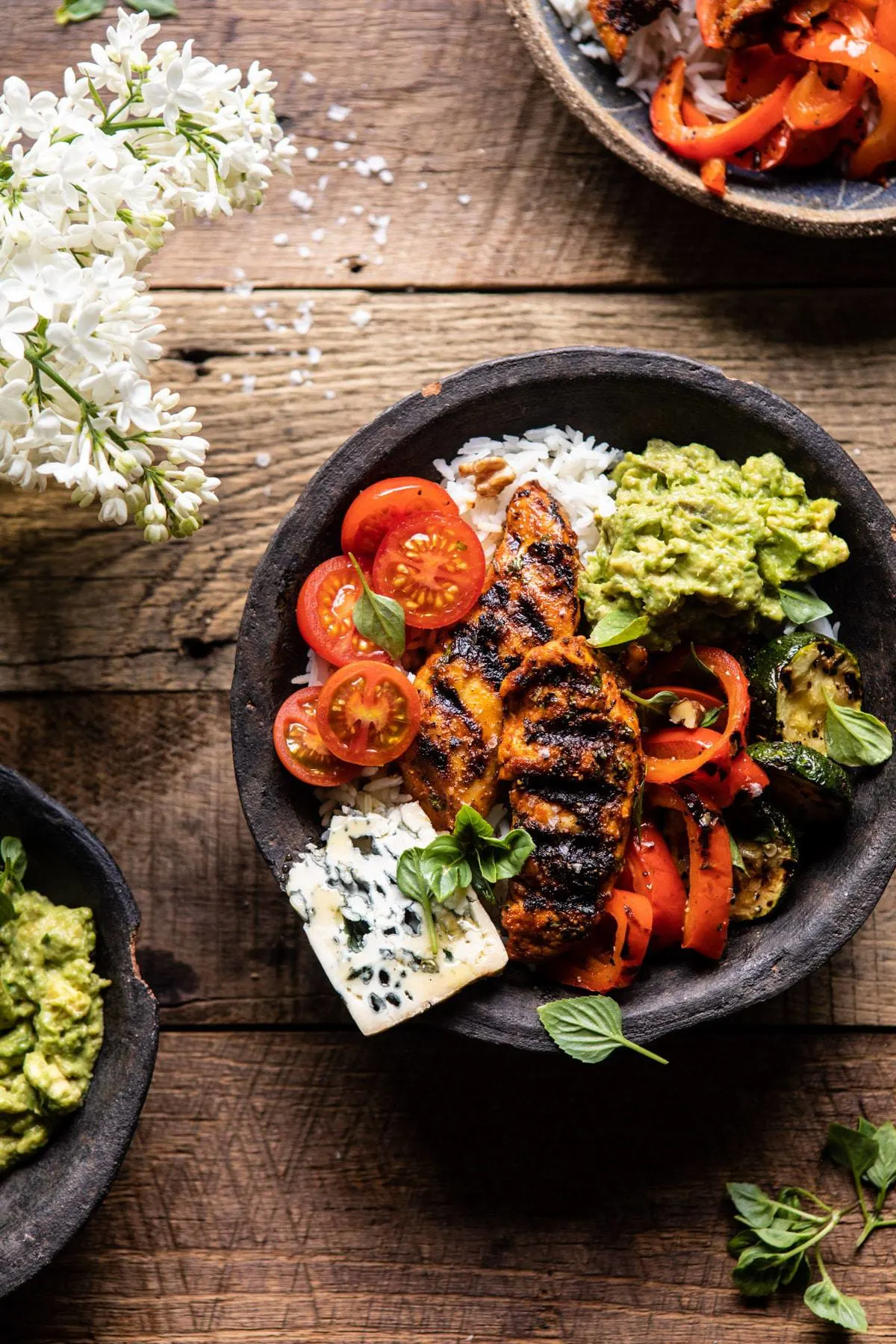 california-chicken-veggie-avocado-and-rice-bowls