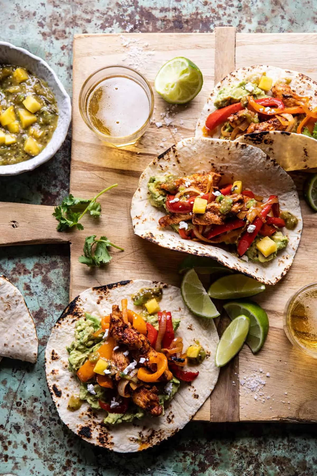 30-minute-chicken-fajitas-with-charred-pineapple-salsa-verde