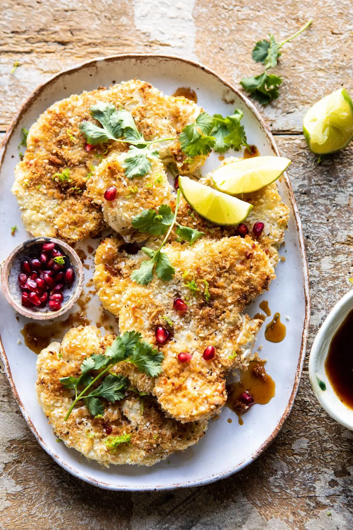 sesame-crusted-cauliflower-with-pomegranate-ponzu-sauce.