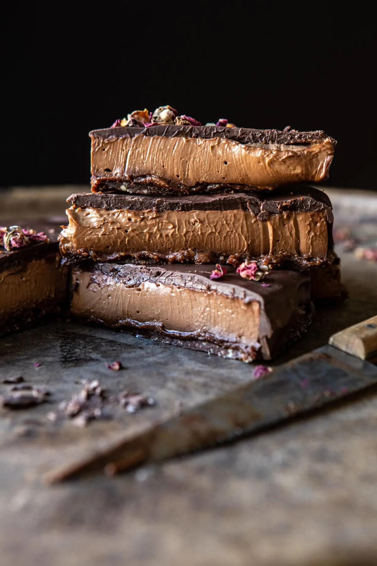 vegan-triple-chocolate-mousse-cake