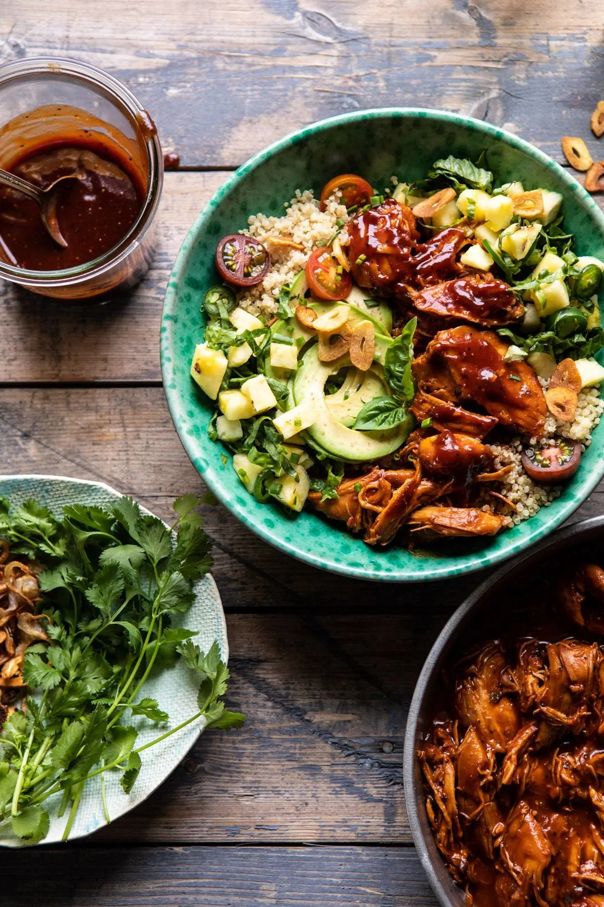 weeknight-saucy-pineapple-bbq-chicken-bowls