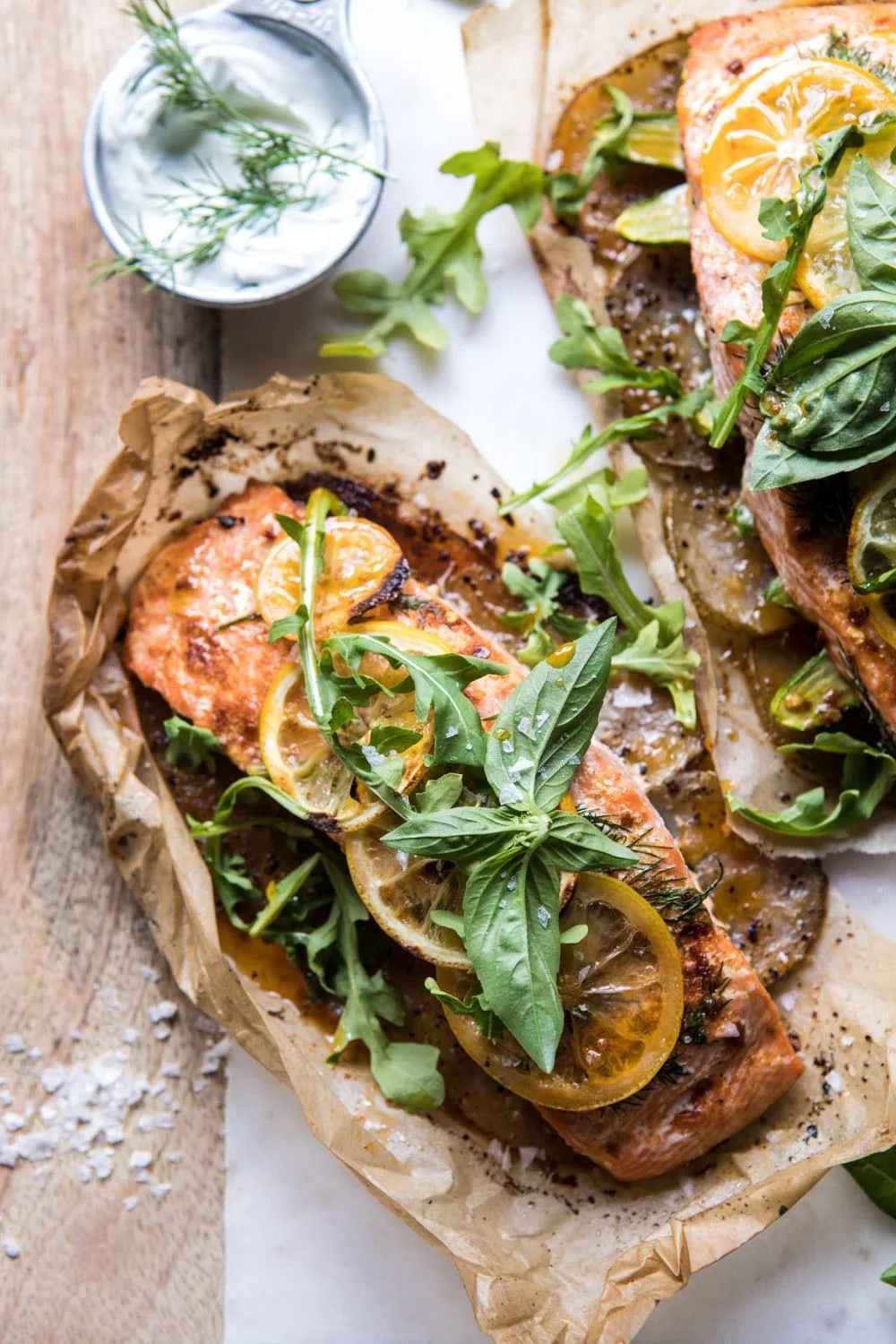 parchment-baked-lemon-salmon-and-potatoes-with-dill-yogurt